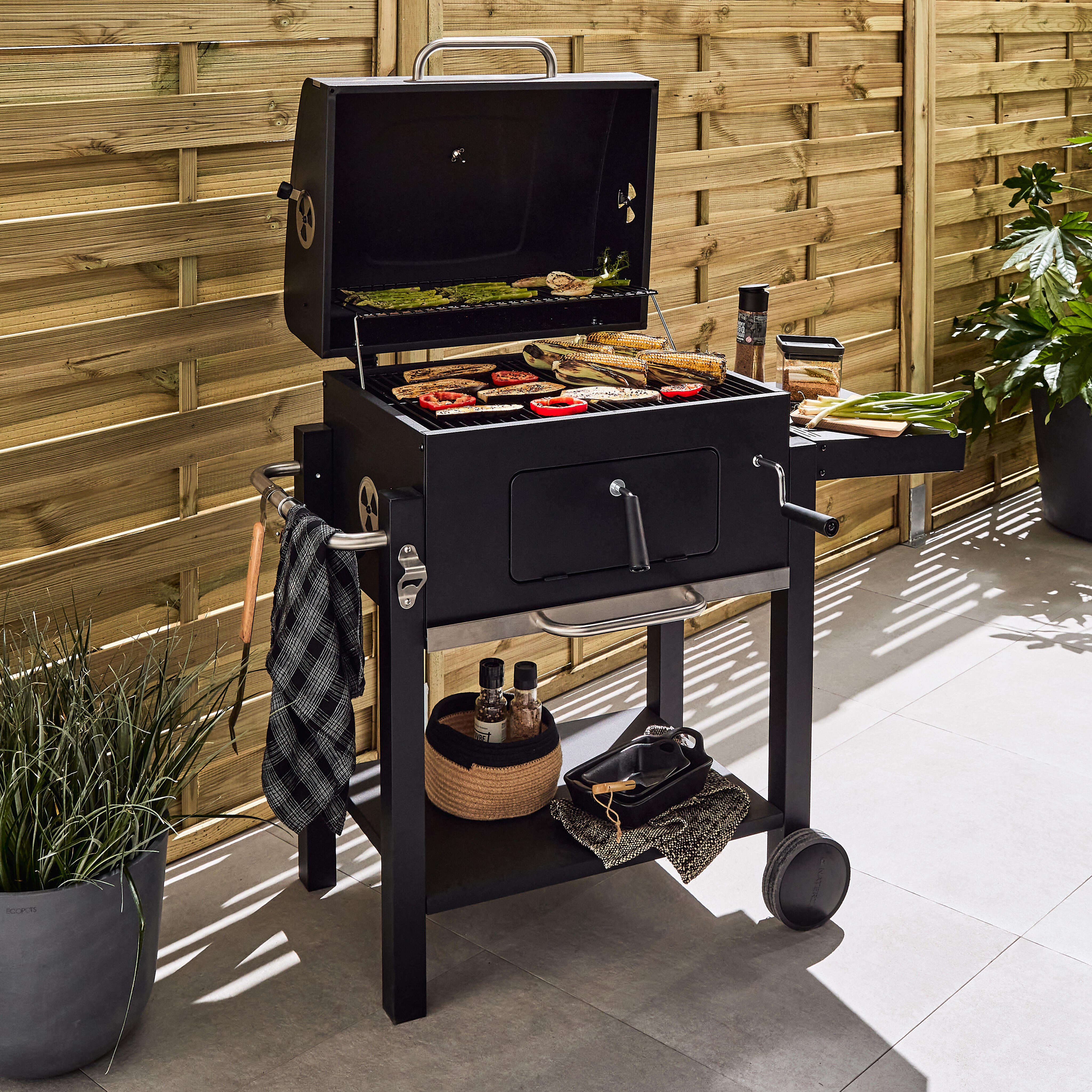 Barbecue a carvão 61x46 cm preto Naterial Centaurus - 16