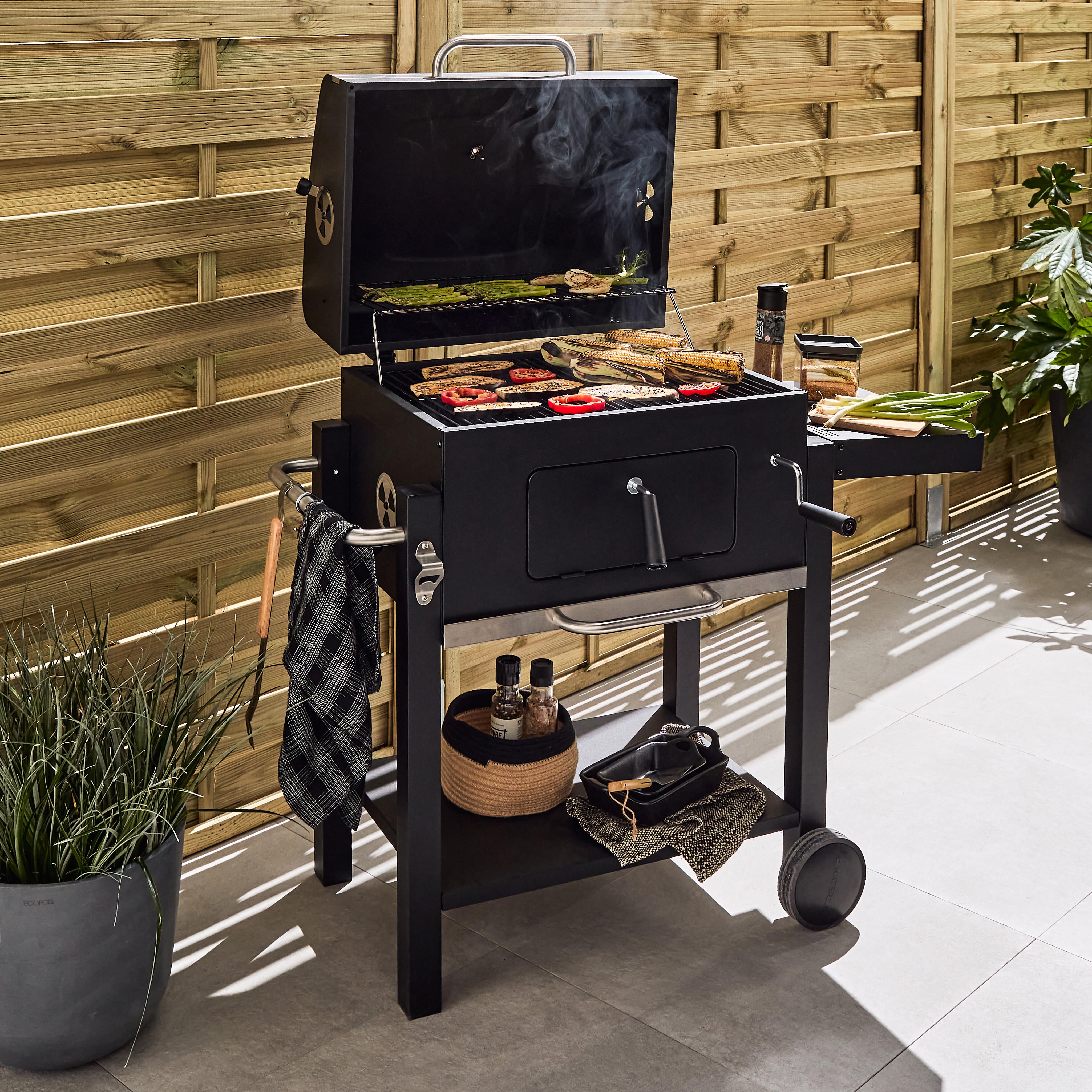 Barbecue a carvão 61x46 cm preto Naterial Centaurus - 15