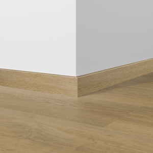Battiscopa In PVC Laminato DQ-PP 70 Mm - Terminale Sinistro, Design Pietra Rovere, Con Passacavi E Sistema Click-Fit