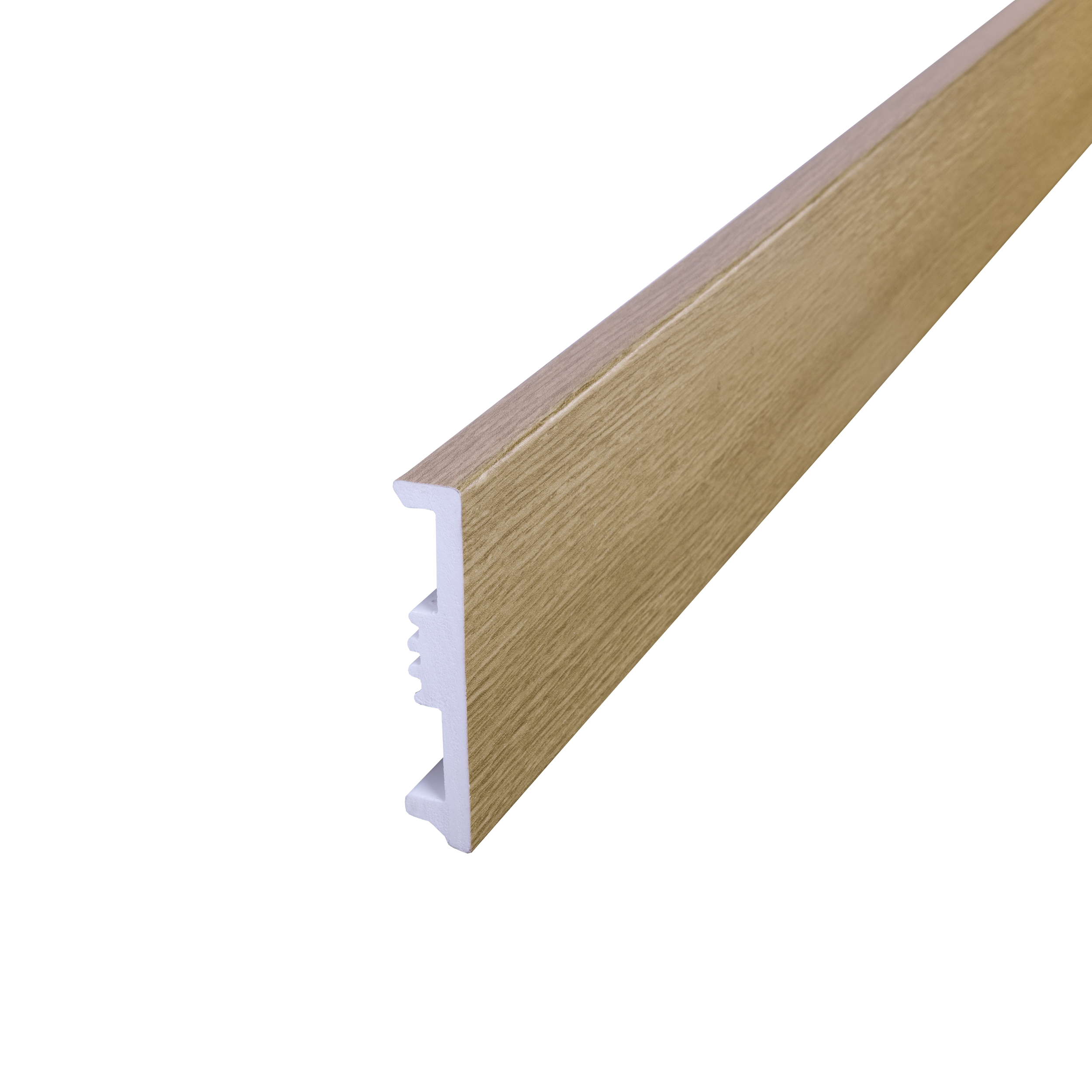 Battiscopa con passacavo STIQ XL 810 WOOD DECOR 085 ARTENS in polistirene marrone Sp 15 mm x H 8 x L 240 cm / 2.4 m - 4