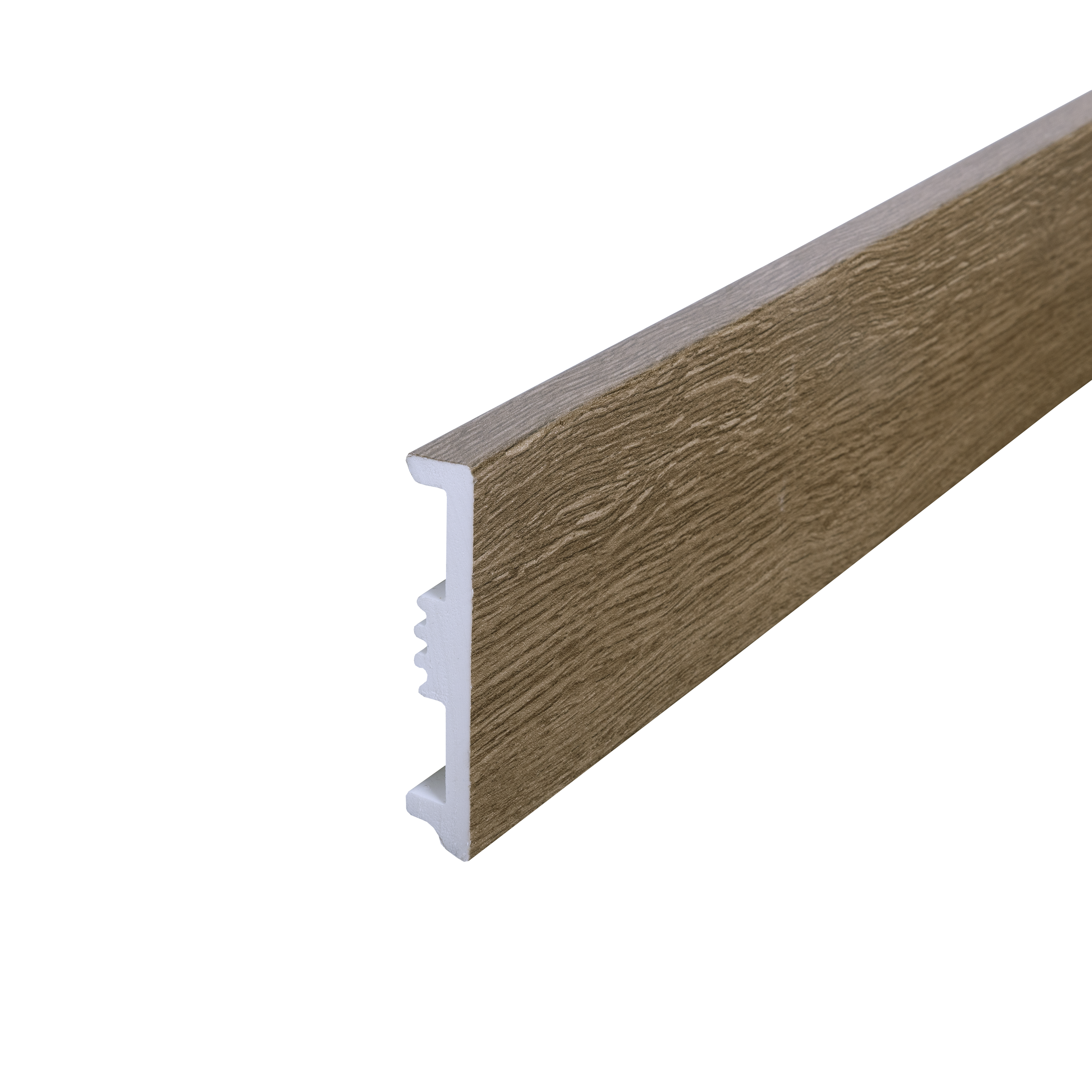 Battiscopa con passacavo STIQ XL 810 WOOD DECOR 090 ARTENS in polistirene marrone Sp 15 mm x H 8 x L 240 cm / 2.4 m - 4