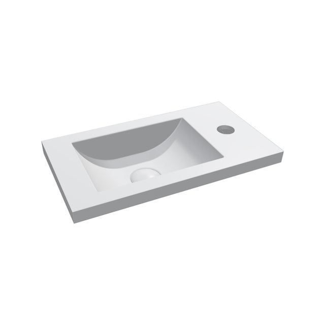 Lave-mains résine blanc l.40 x P.22 cm, Nadia