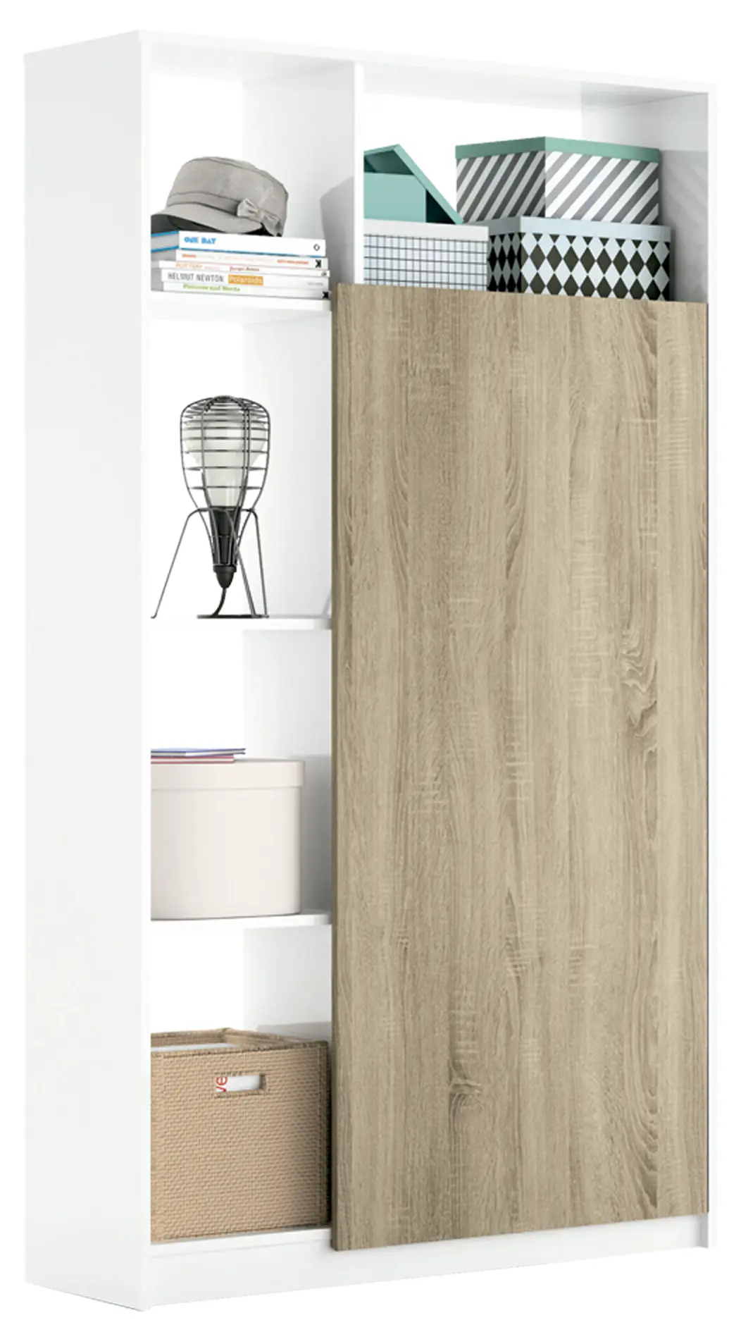 Armario recibidor neo roble cambrian y blanco de 100x180x35 (ancho x alto x fondo)