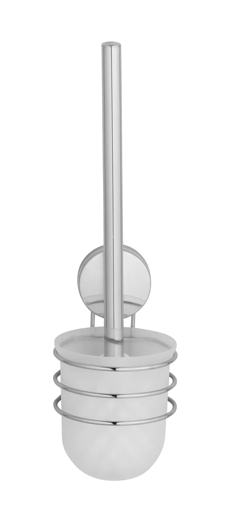 Pot avec brosse WC intégrée argent auto-adhésif Osimo WENKO - 2