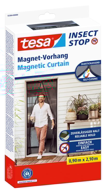 Moskitiera na drzwi magnetyczna antracytowa 90x210 cm Tesa