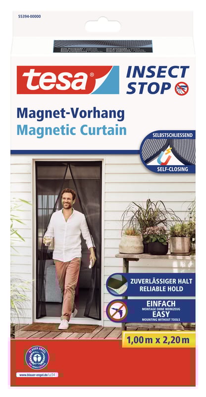 Moskitiera na drzwi magnetyczna antracytowa 100x220 cm Tesa