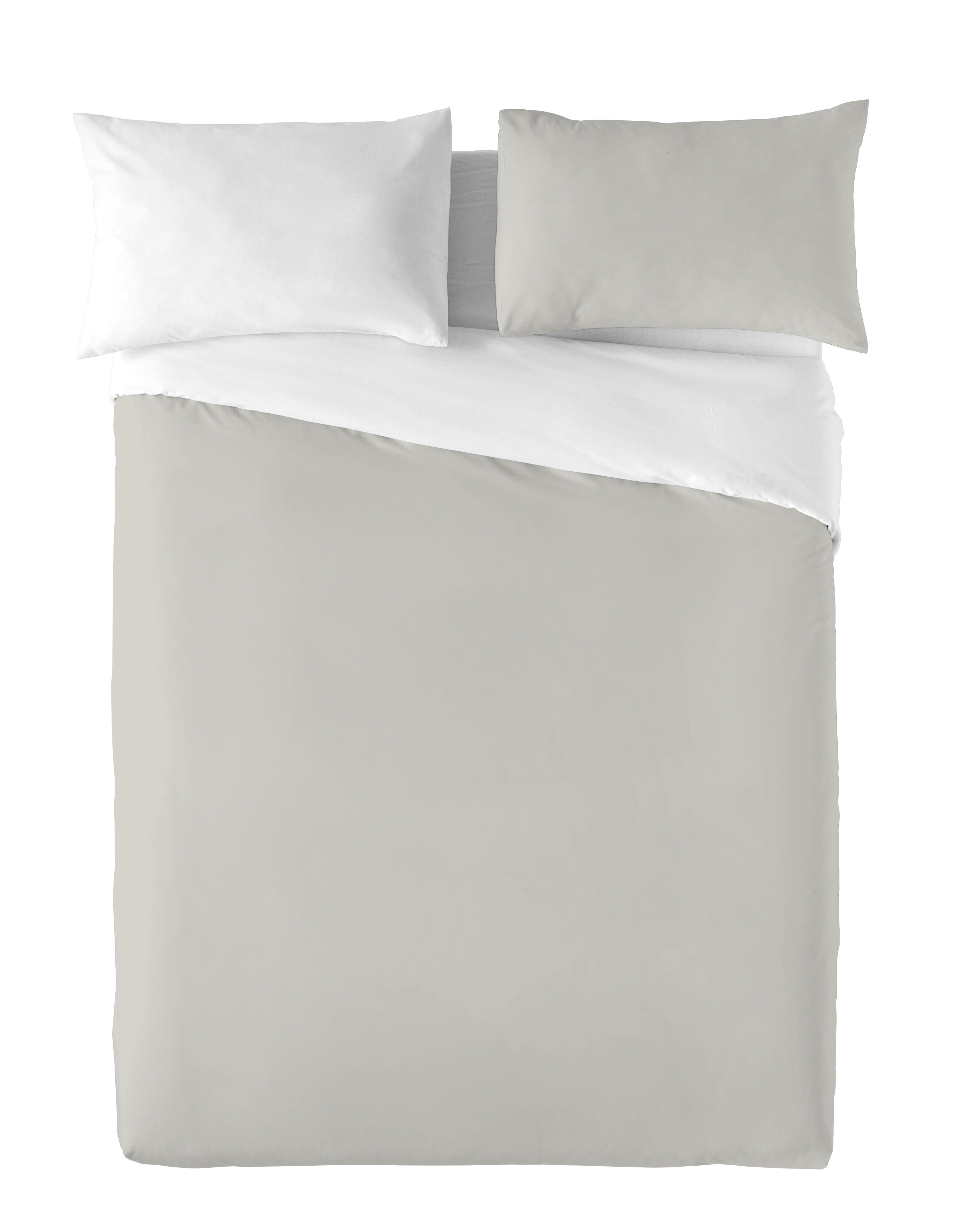 Funda nórdica reversible gris/blanco 240x220 cm para cama de 150 cm - 3