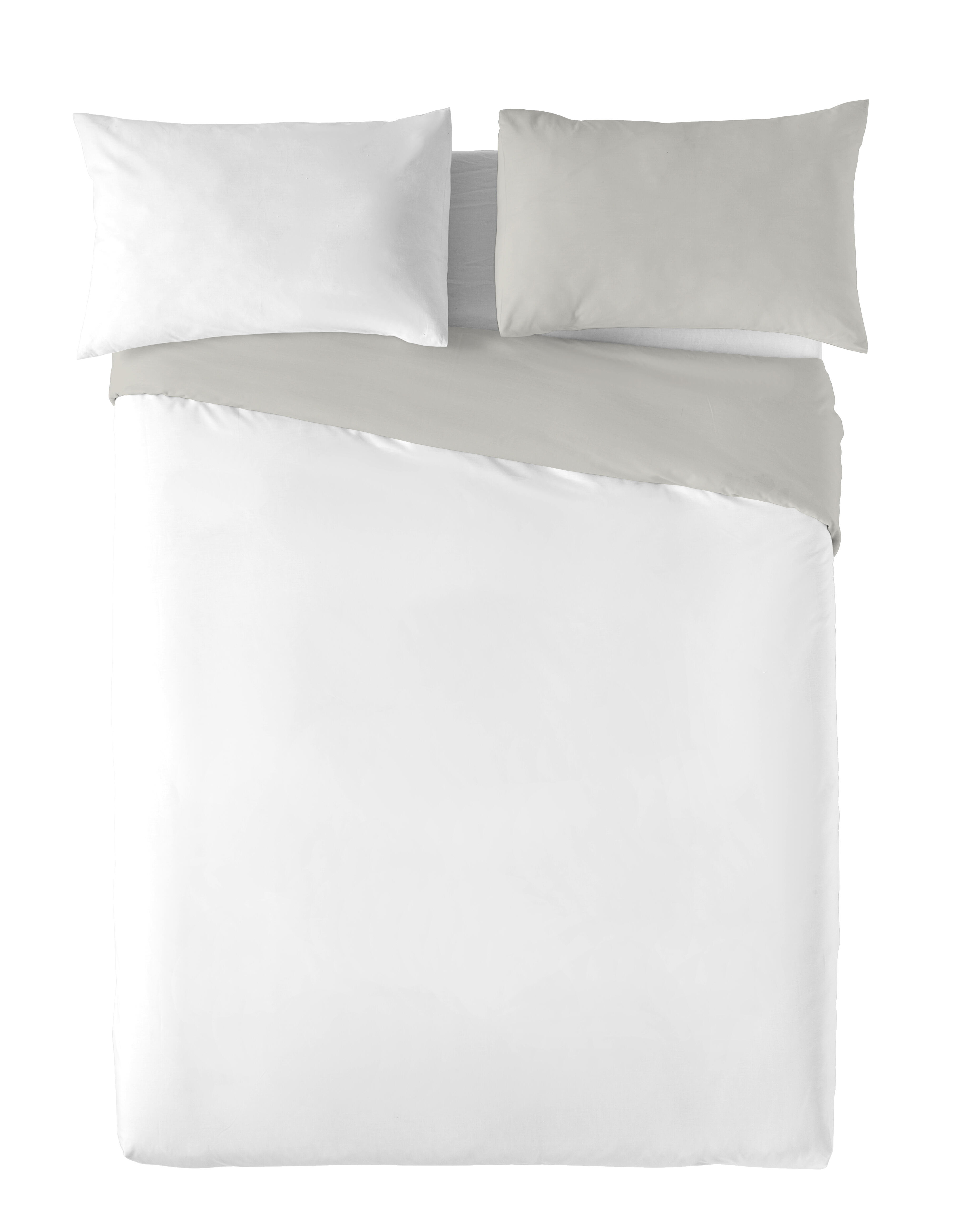 Funda nórdica reversible gris/blanco 240x220 cm para cama de 150 cm - 2