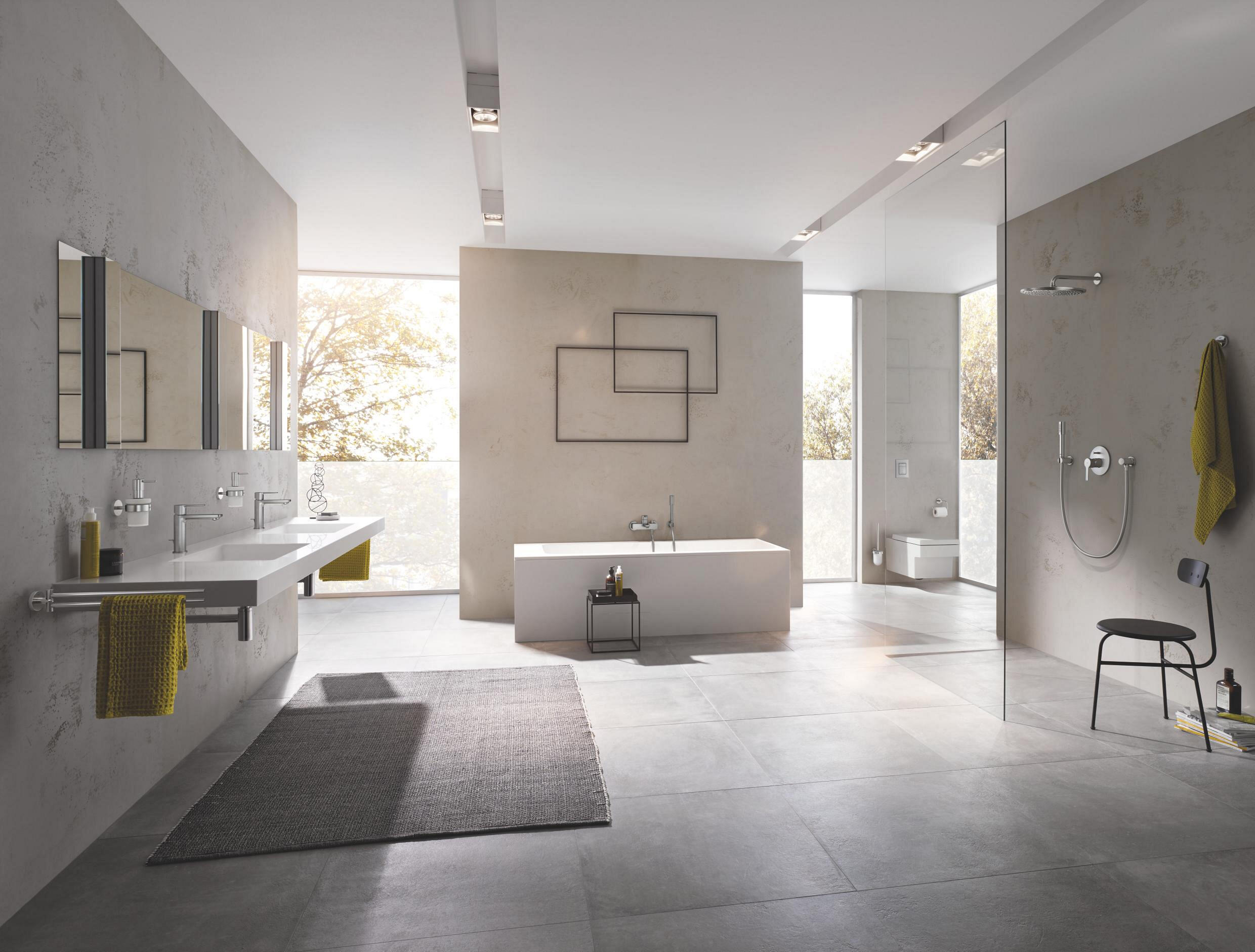 Rubinetto per incasso doccia getto laminare cristallino Lineare P cromo satinato GROHE con deviatore 3 vie - 2