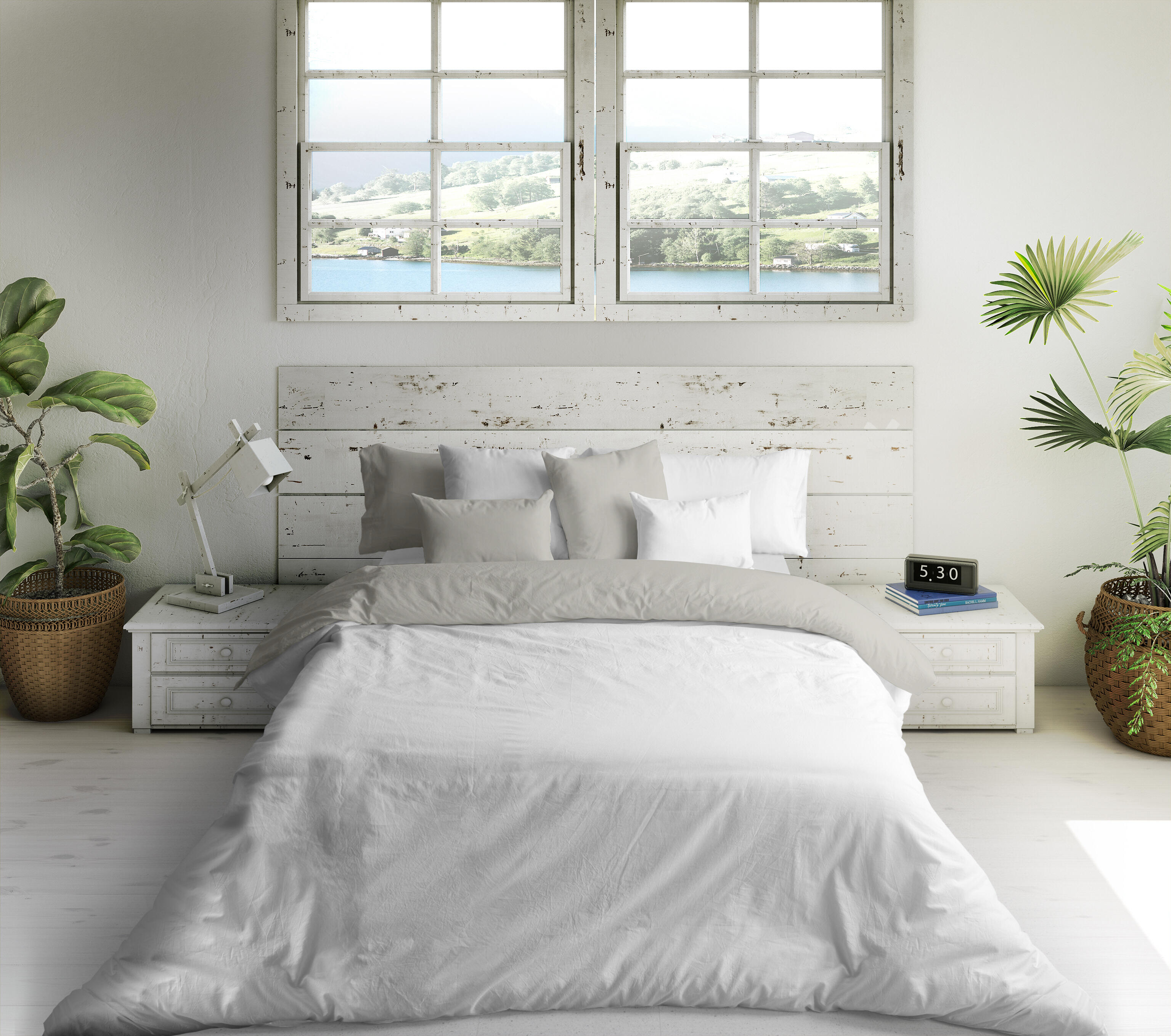 Funda nórdica reversible gris/blanco 240x220 cm para cama de 150 cm - 6