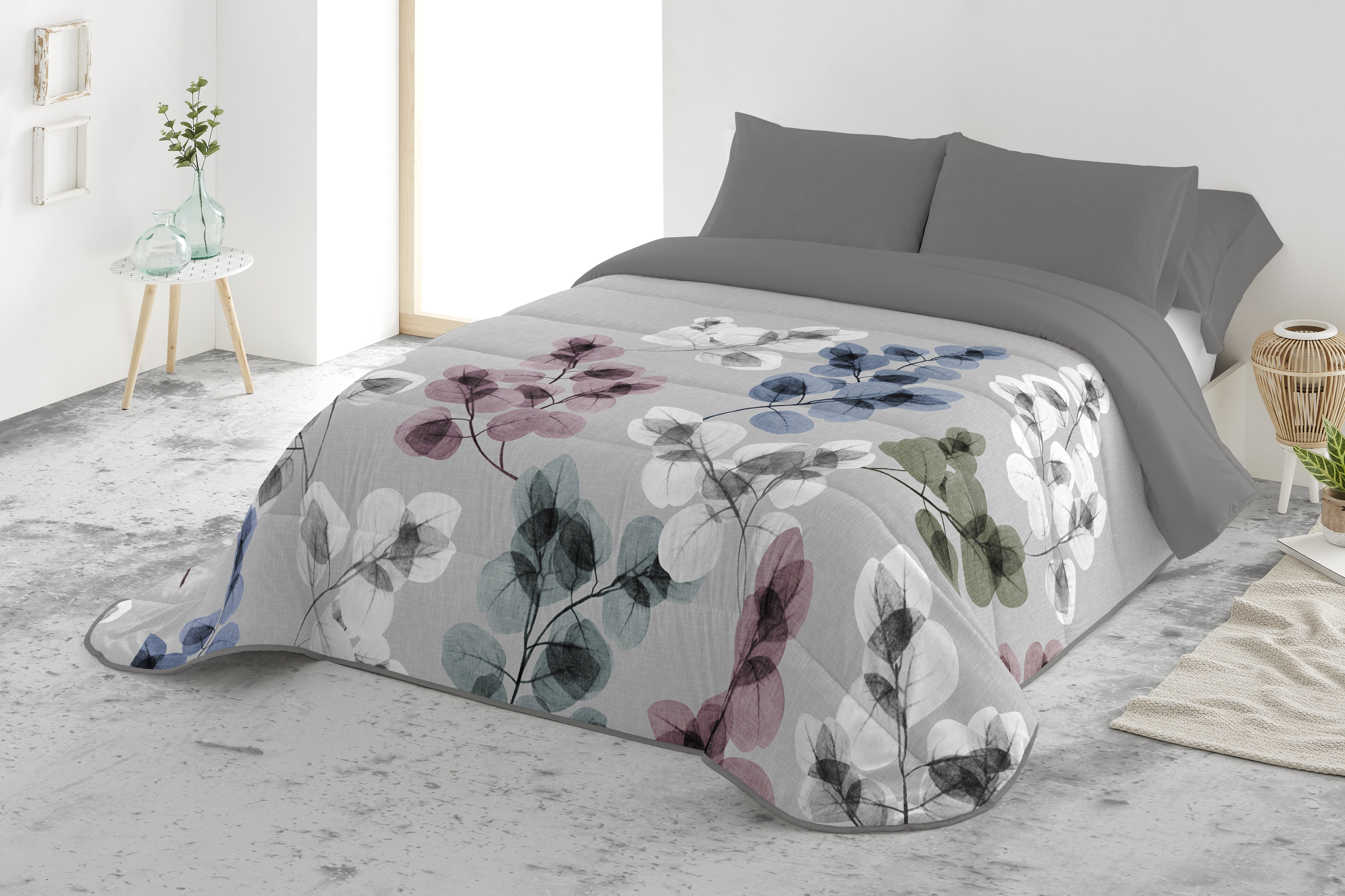 Edredón nórdico estampado Ona Gray para cama de 135 cm - 2