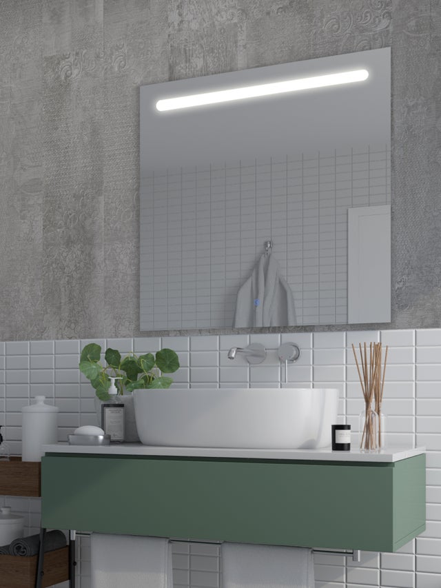 Espejo de baño con luz LED  Push, táctil, altavoz, , bluetooth,  80x80cm