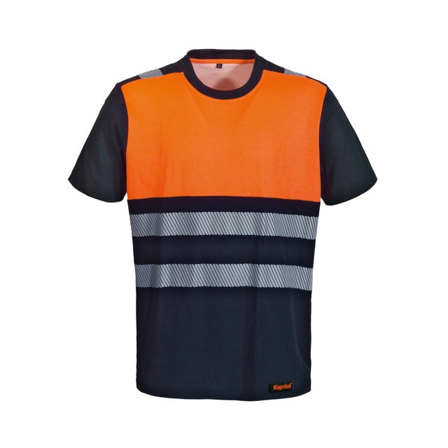 Tee-shirt T-shirt hv, KAPRIOL orange fluo, taille m