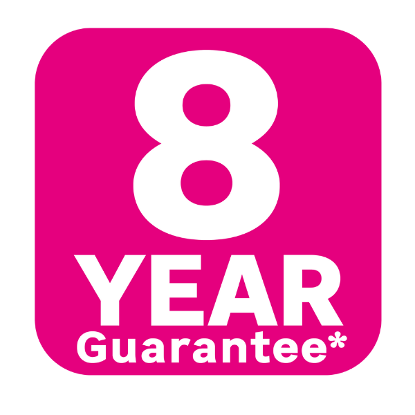 luminária garantida por 8 anos 