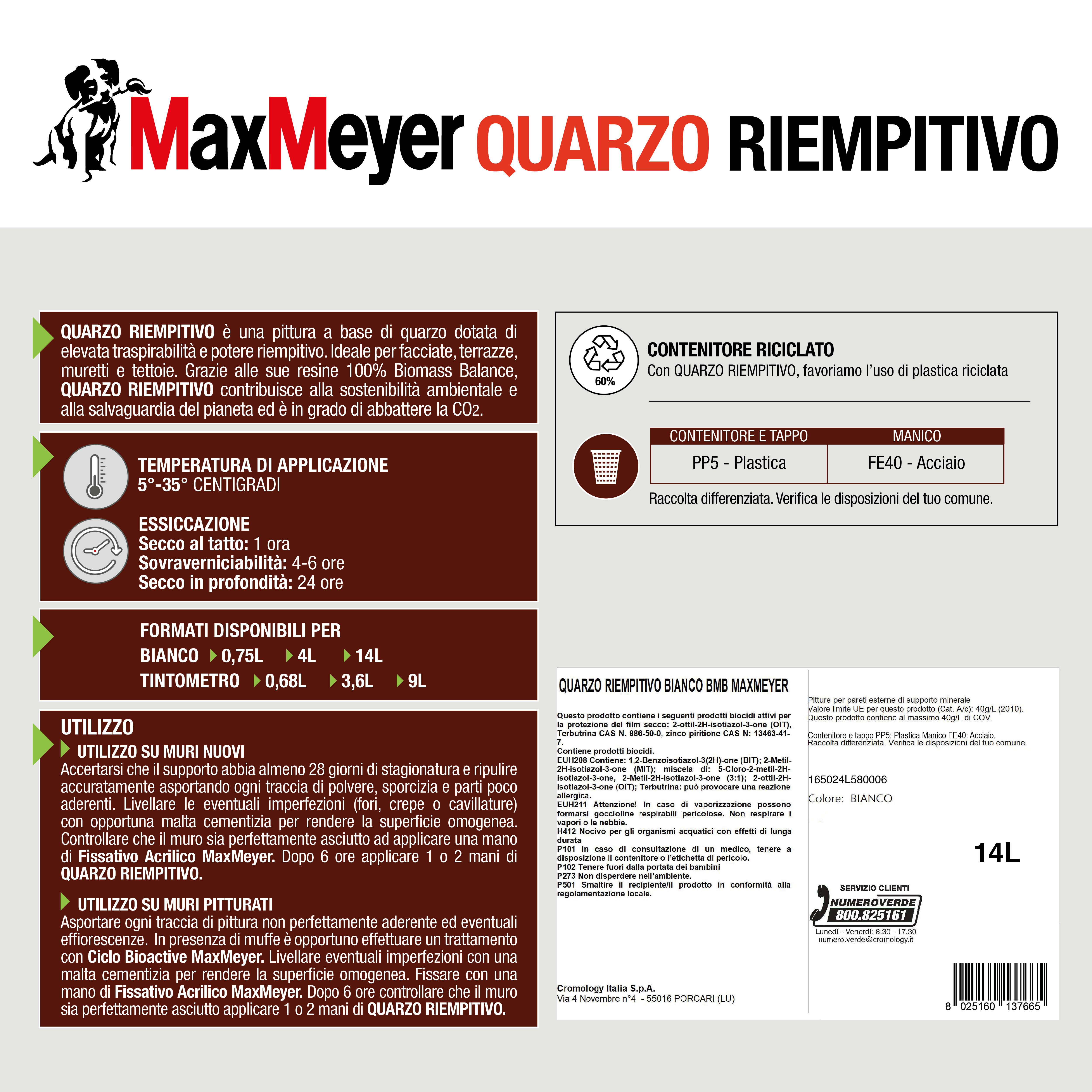 Pittura al quarzo MAXMEYER QUARZO RIEMPITIVO BMB bianco, ruvido opaco, 14 l - 3
