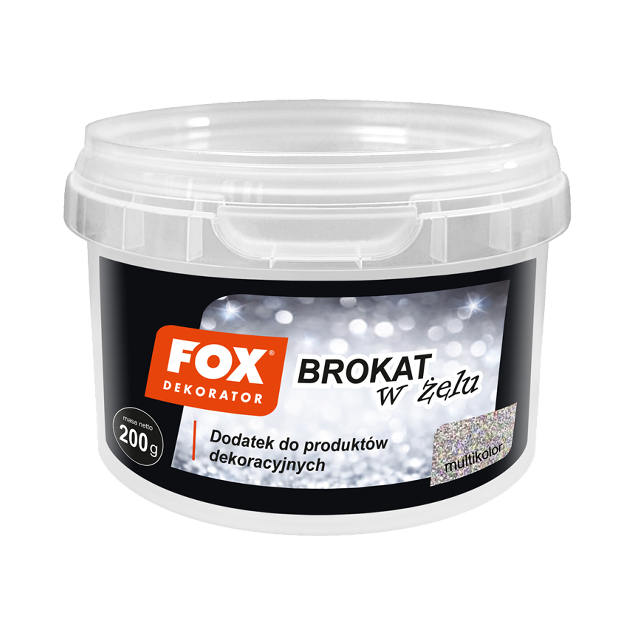 Brokat w żelu multikolor 200 g Fox Deko