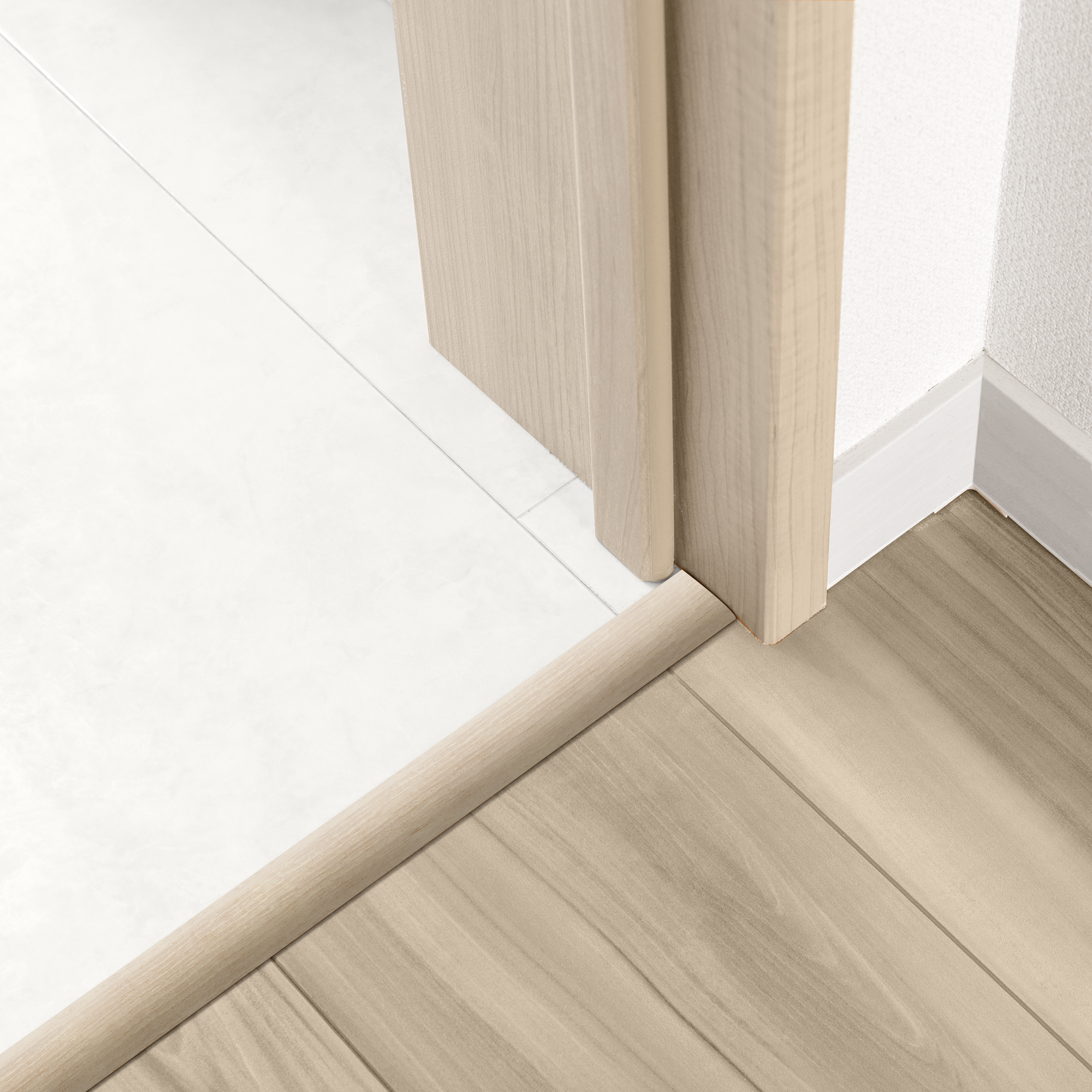 Perfil de acabado 4 en 1 de aluminio color madera beige 1660x37 mm ARTENS BG215 - 4
