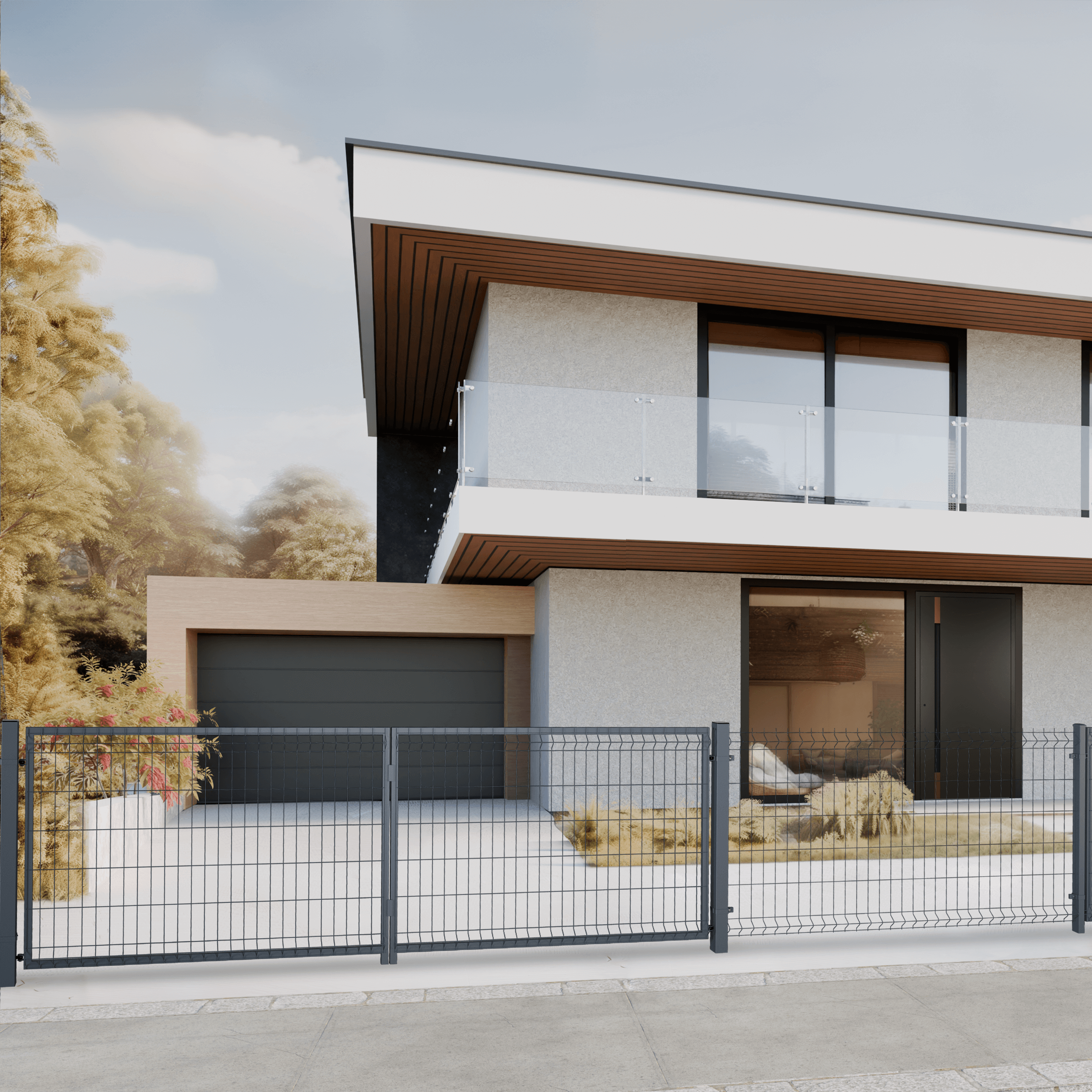 Brama dwuskrzydłowa Modus 4x1.2 m antracytowa Naterial - 3