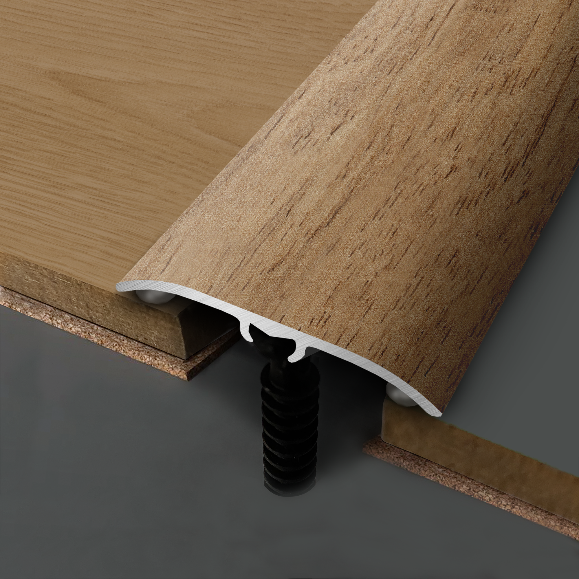 Perfil de umbral 4 en 1 de aluminio color madera oscura 1660x37 mm ARTENS OSC405 - 6
