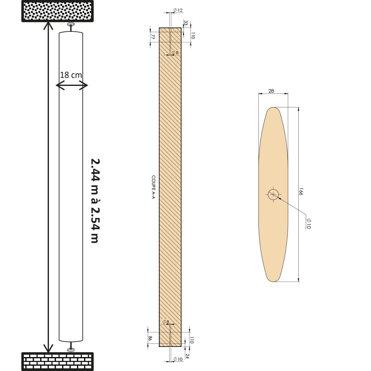 Lame orientable Catalina mdf revêtu feuille décor, blanc, l.18 x H.240 x P.2.8 - 3