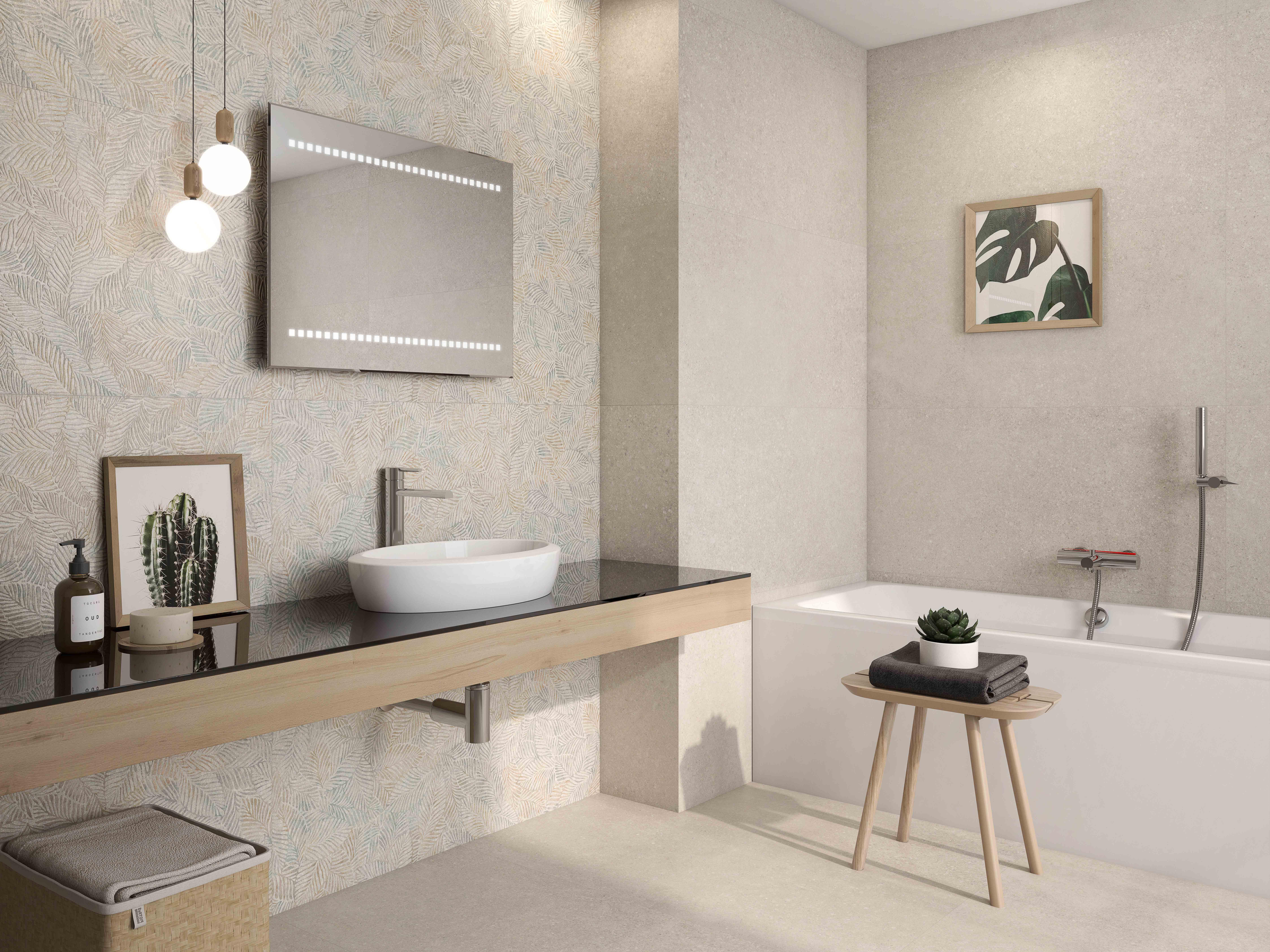 Suelo piscina porcelánico neutral stone efecto piedra arena 90x90 cm c1 roca tiles