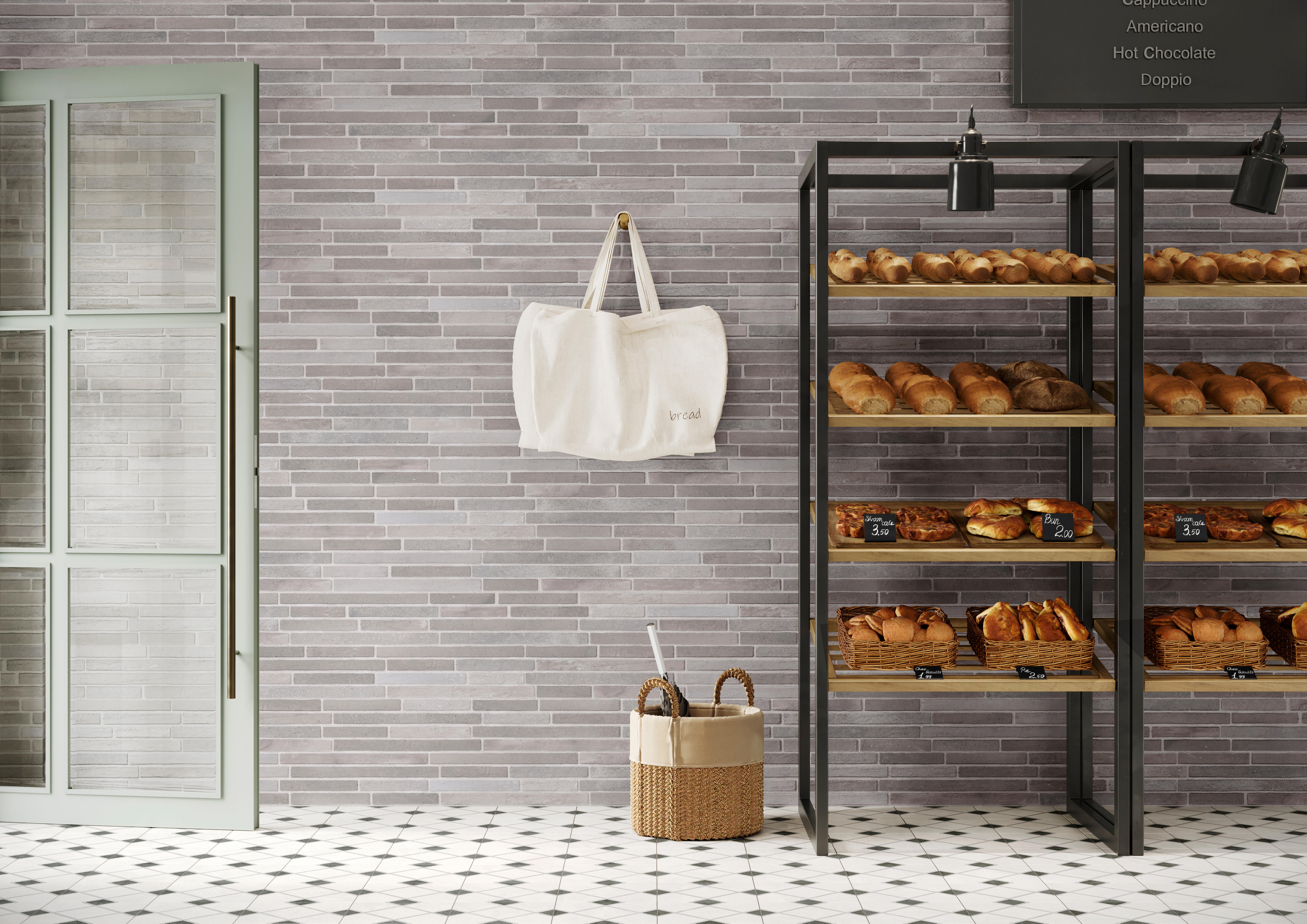 Azulejo porcelánico amsterdam efecto ladrillo grey 15x45 cm