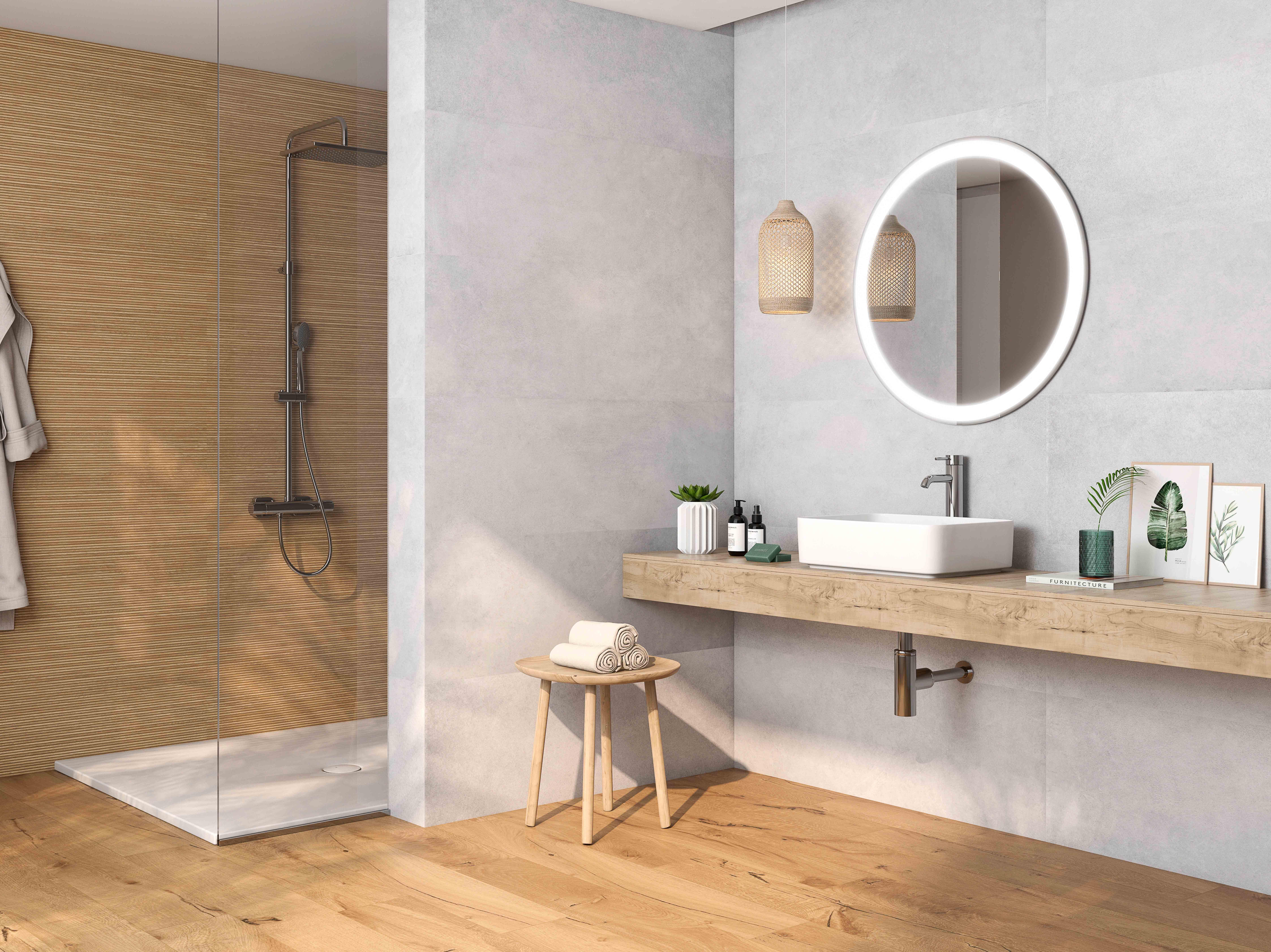 Azulejo cerámico indiana efecto madera blanca 40x120 cm roca tiles