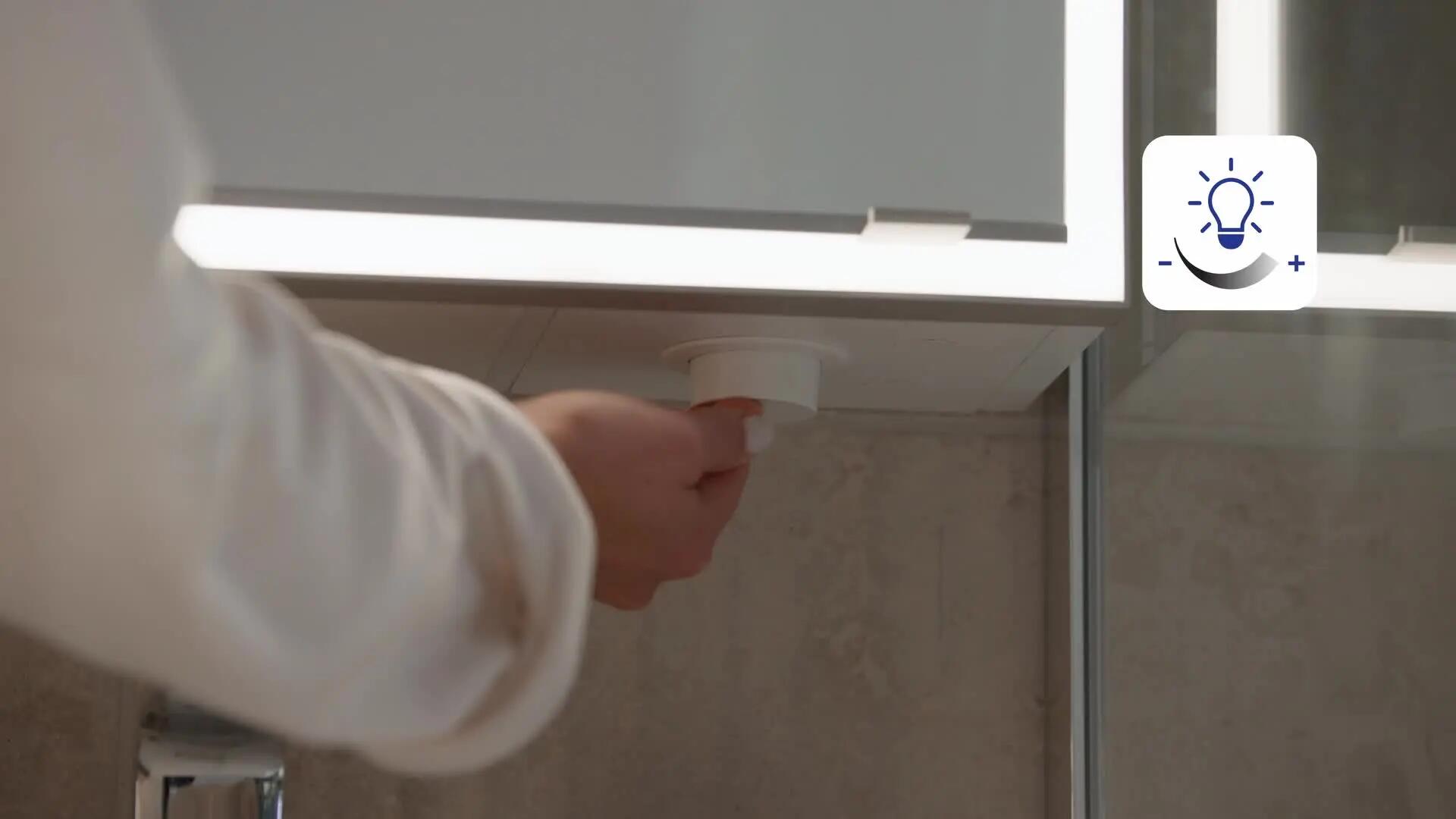 Armoire de toilette lumineuse led 3p H.80 x l.90 x P.16.9 cm chromé Remix - 2