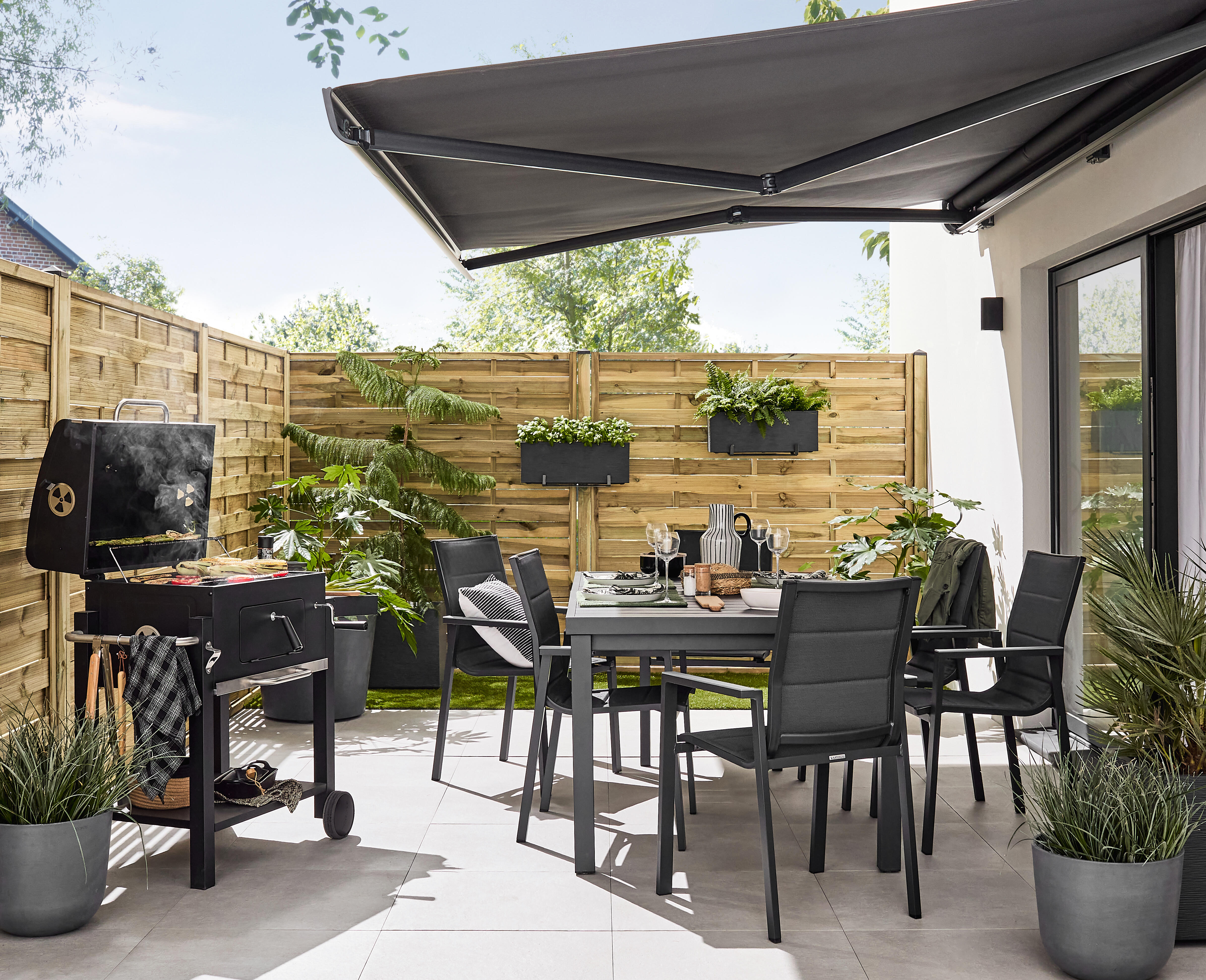 Jardinière plastique EDA L.99.5 x l.39 x H.43 cm anthracite - 5