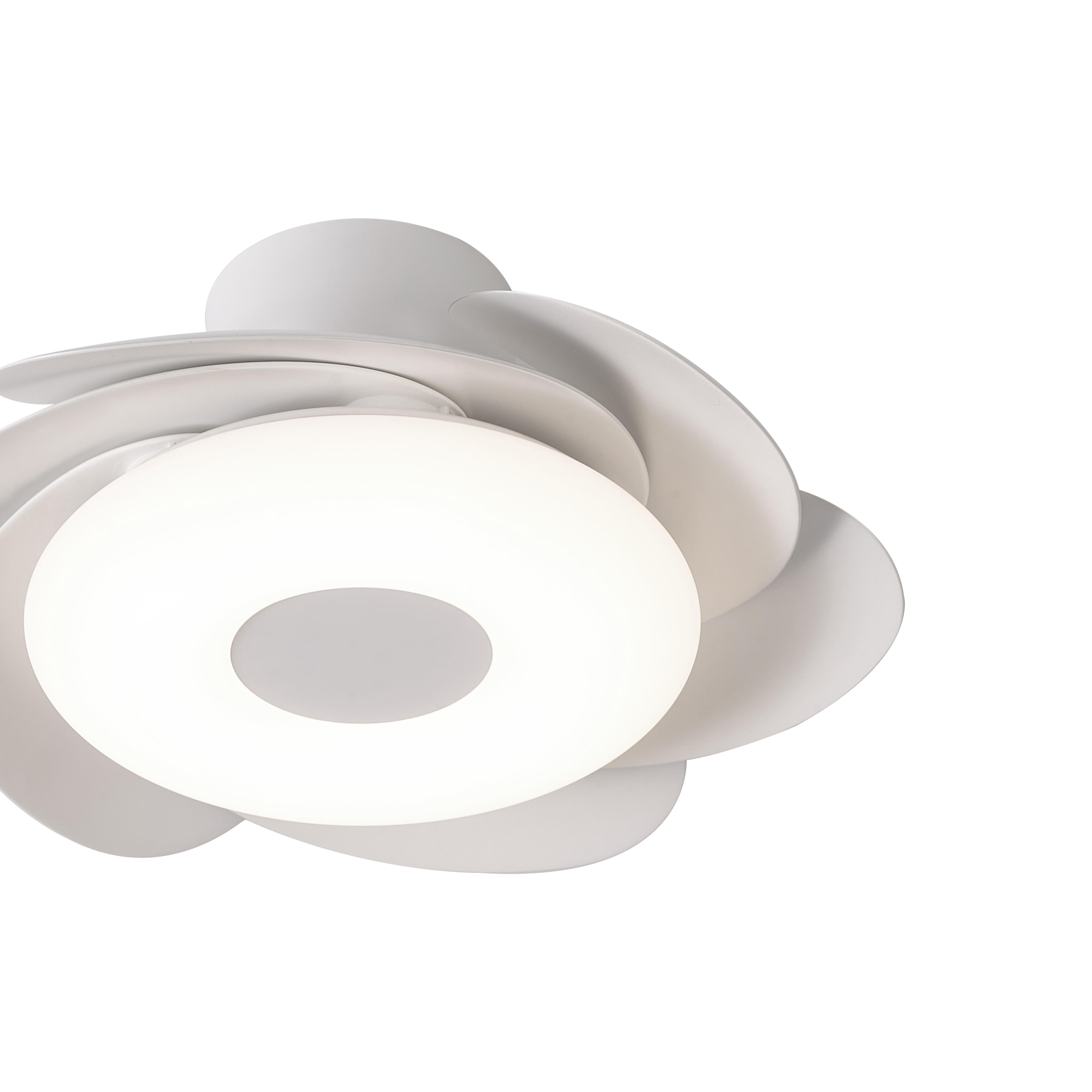 Ventilador de techo con luz silencioso DC 24W con mando ø79 cm Flower MANTRA blanco luz CCT 6 aspas retráctiles tipo lámpara| 6 velocidades| modo verano/invierno| brisa| recomendado para <13m² - 15