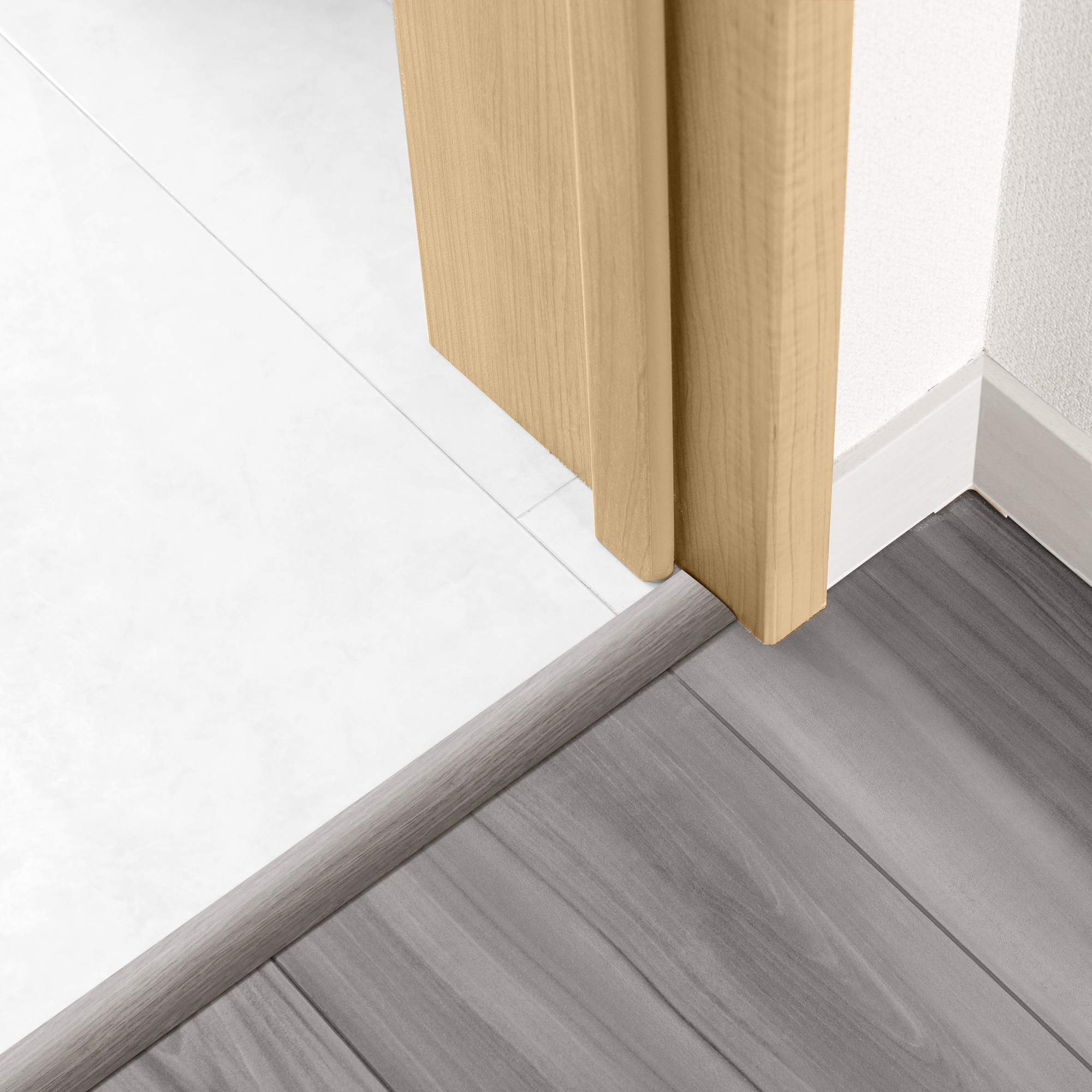 Perfil de umbral 4 en 1 de aluminio color madera gris 1660x37 mm ARTENS GR135 - 4