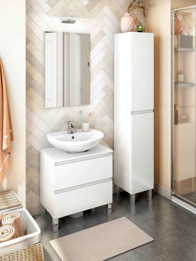 Móvel de arrumação para casa de banho 30x182x35 cm branco Destal