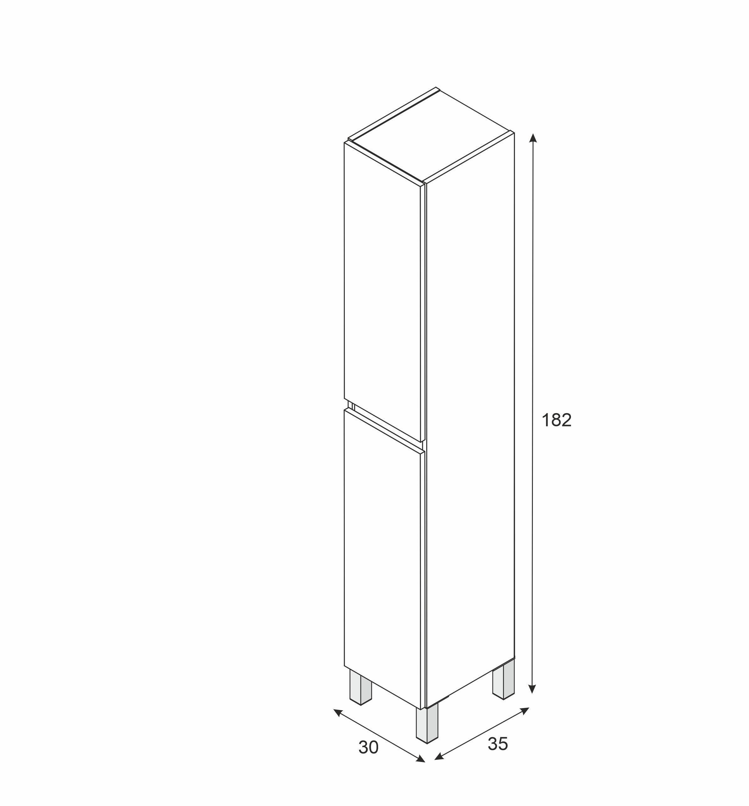 Móvel de arrumação para casa de banho 30x182x35 cm branco Destal - 5