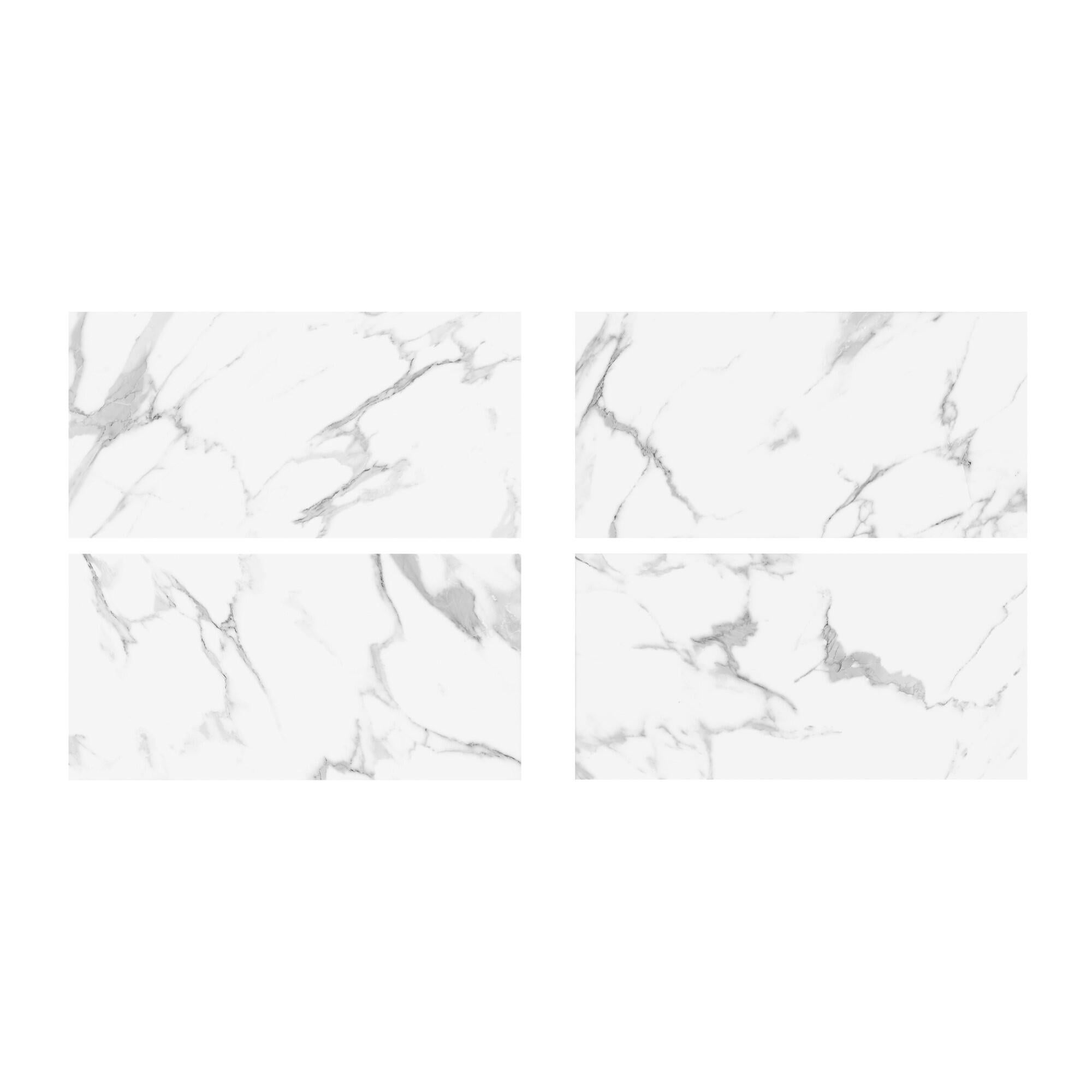 Piastrella da pavimento e rivestimento interno in gres naturale 60 x 120 cm rettificato smaltato bianco lucido Casablanca traffico intenso (pei 4/5) Sp. 9 mm 1.44 mq - 9