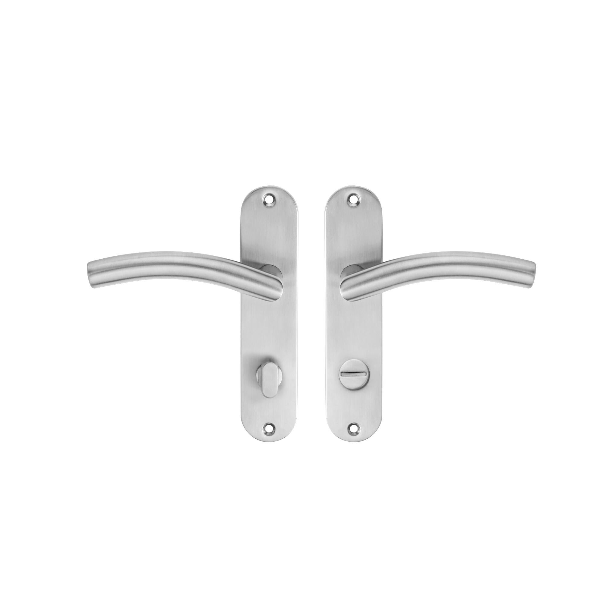 2 poignées sur plaque à condamnation Margaud acier nickel brillant entraxe 165mm - 3