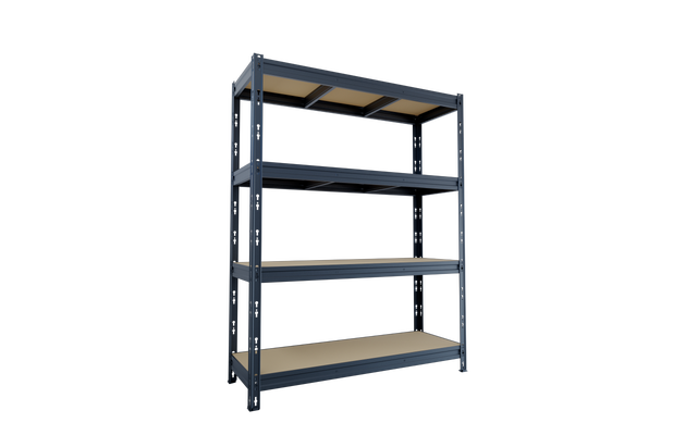 Scaffale in kit 4 ripiani L 140 x P 50 x H 180 cm grigio antracite, portata per ripiano 300 kg