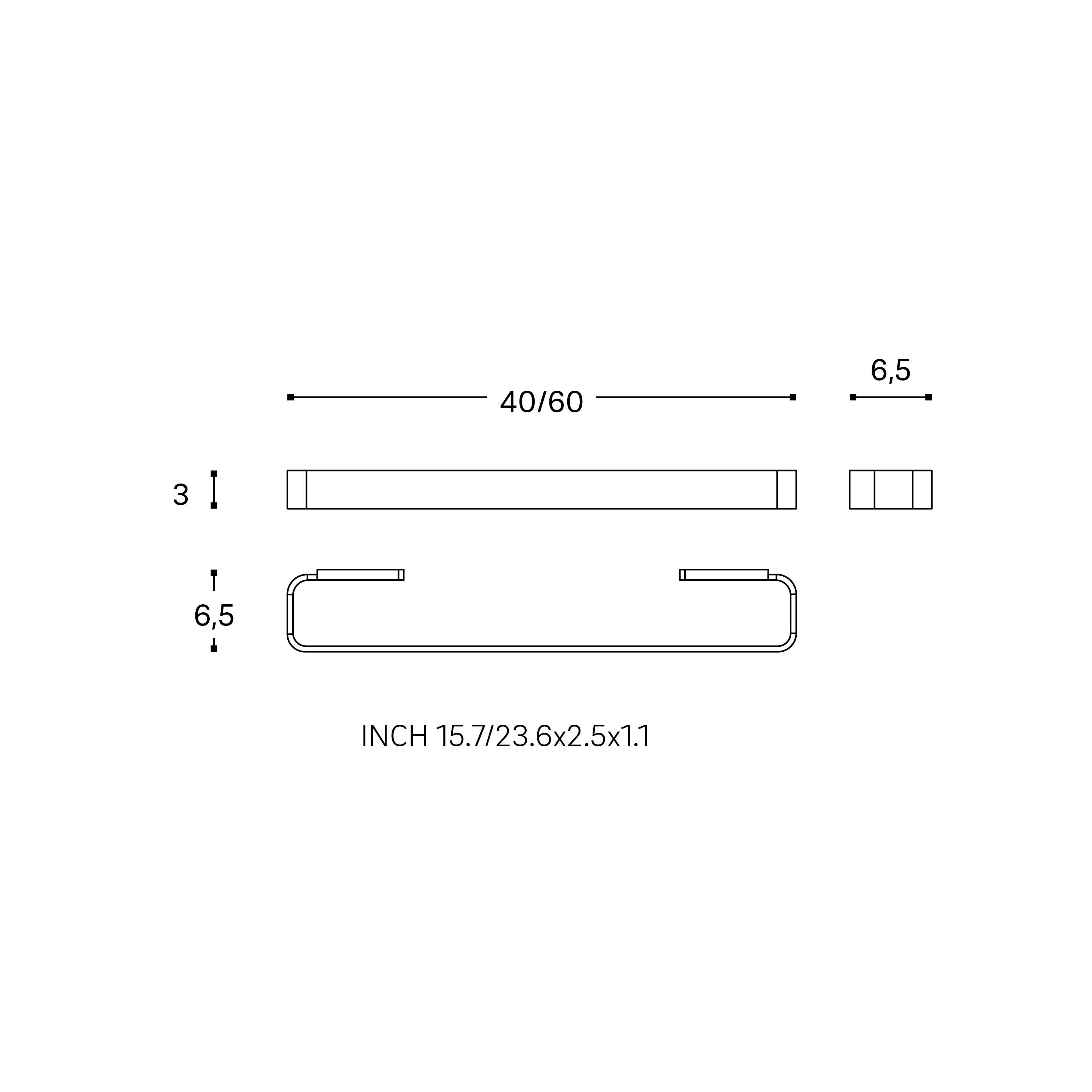 Toallero  Line cromado 40x3 cm - 2