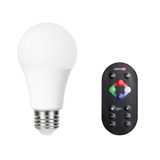 Ampoule led à télécommande,  E27, 806lm, variations de blanc et couleurs, LEXMAN