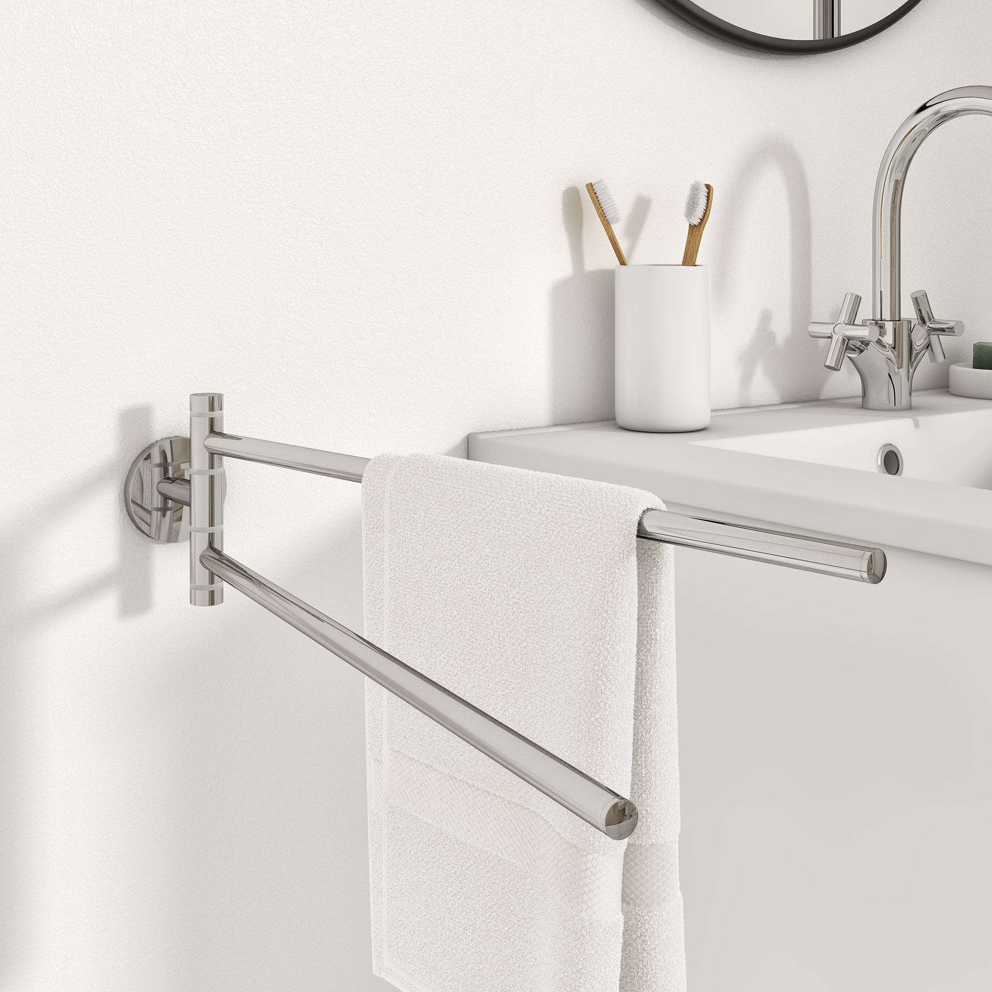 Toalheiro giratório SENSEA SUITE CROMADO - 4