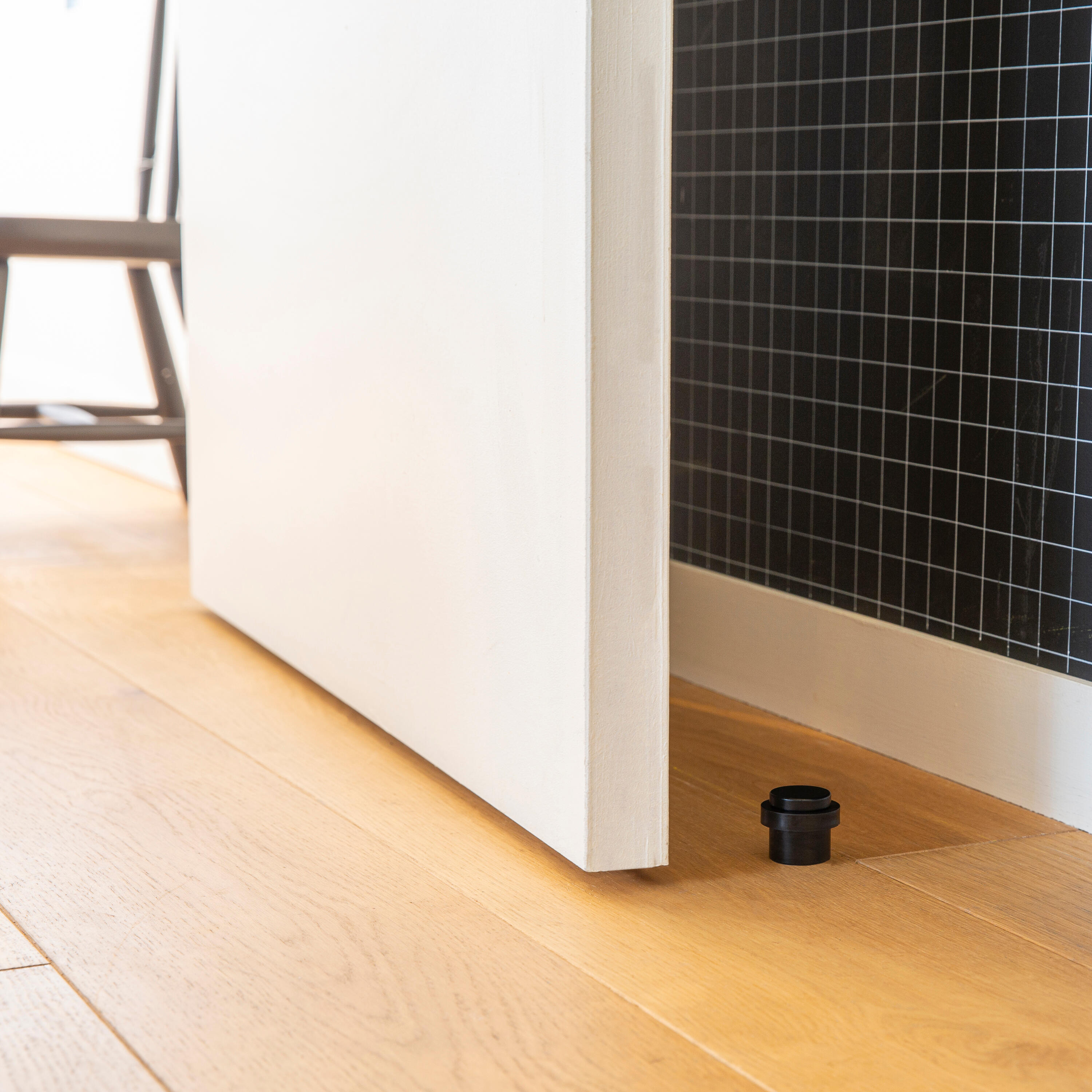 Lot de 2 butées de porte fixation hybride acier INSPIRE noir, ⌀2.7 x L.3.6 x H.3 - 4