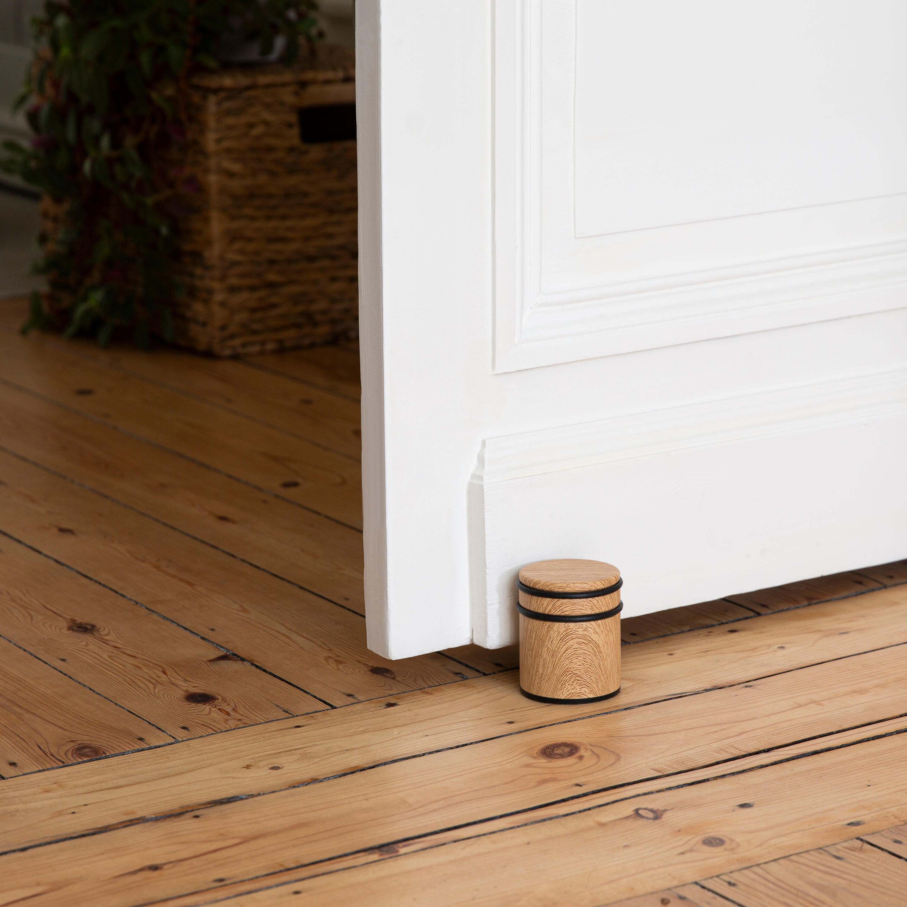 Batente bloqueador para porta para pousar no chão aço efeito madeira 2 anéis ø7,2x8,1cm Inspire - 5