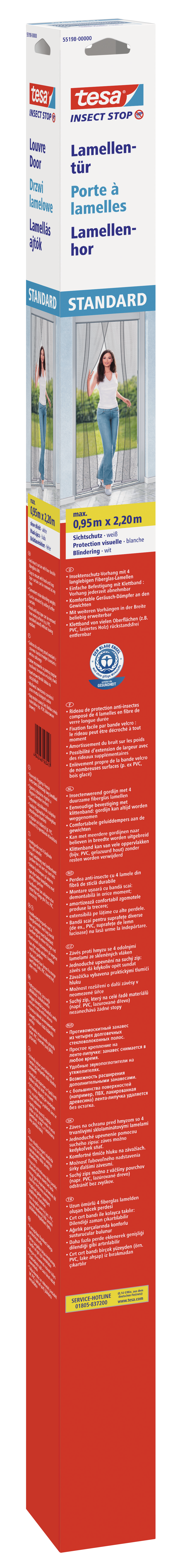 Moskitiera lamelowa biała 95x220 cm Tesa