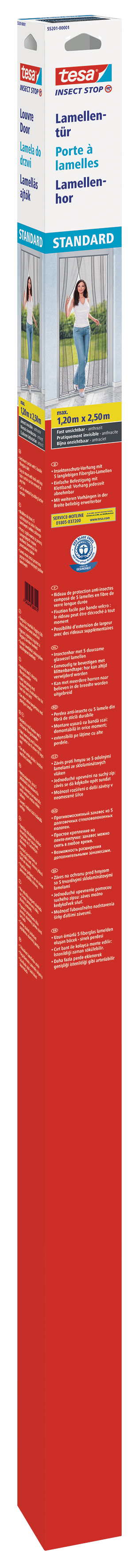 Moskitiera lamelowa antracytowa 120x250 cm Tesa