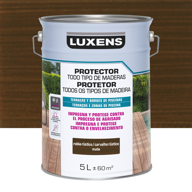 Protetor de deck madeira Luxens 5L mate carvalho escuro