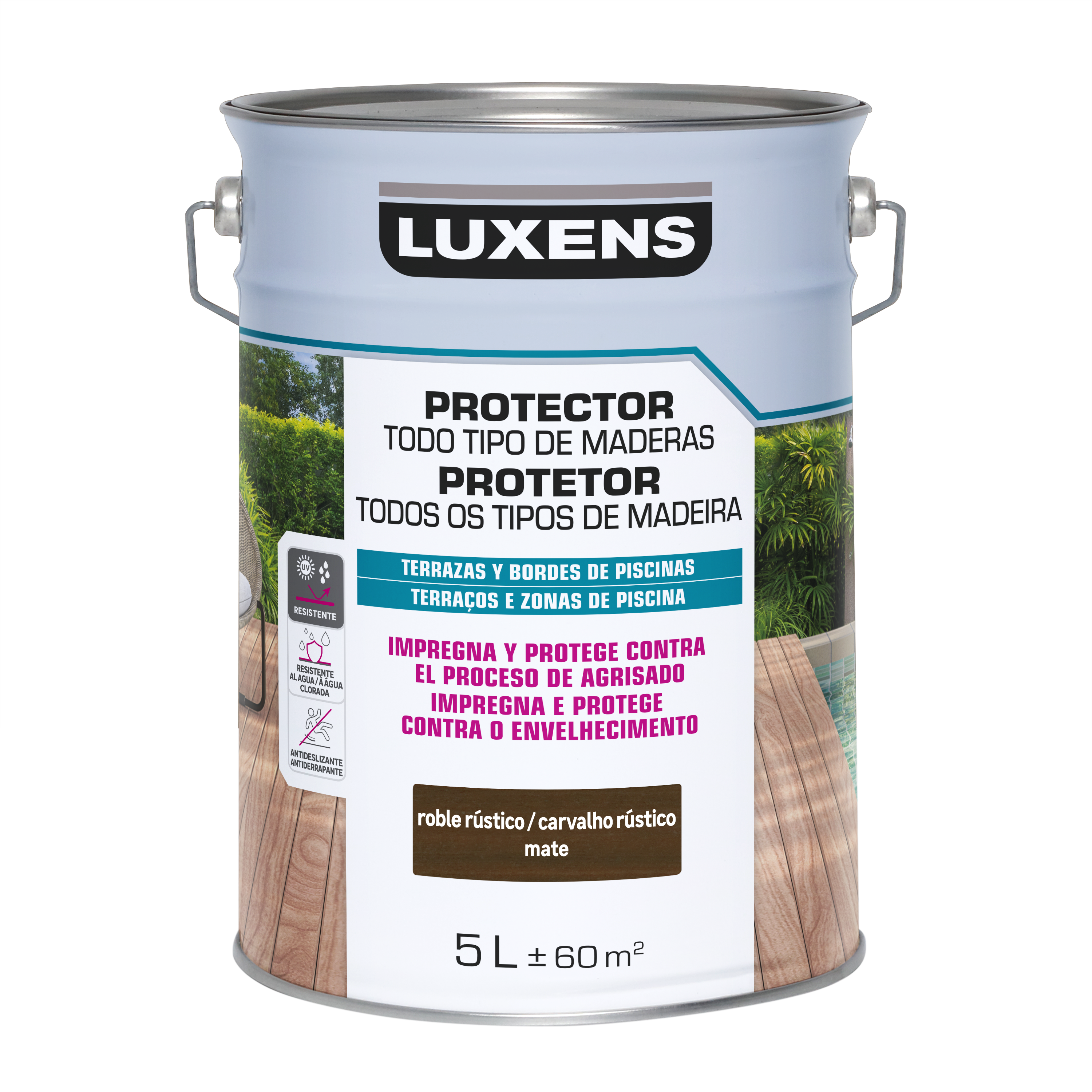 Protetor de deck madeira Luxens 5L mate carvalho escuro - 3
