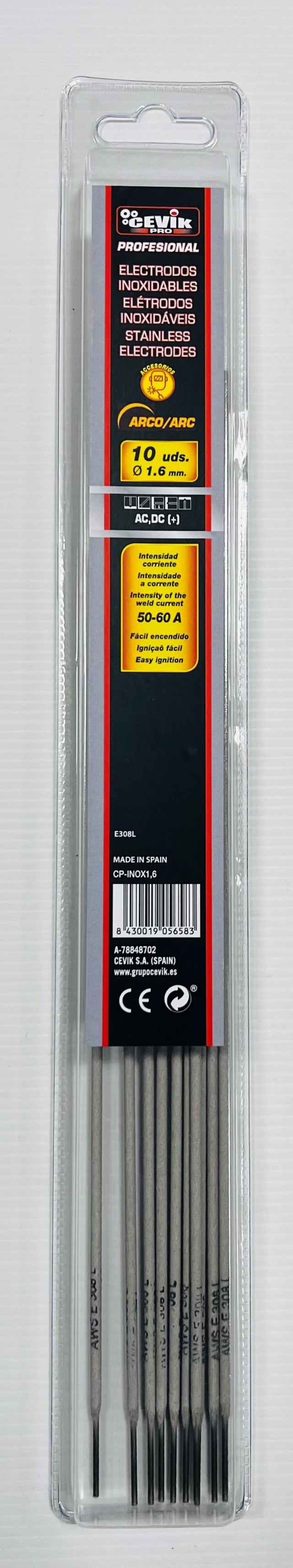 10 Elétrodos de inox 31,6 mm Cevik Pro