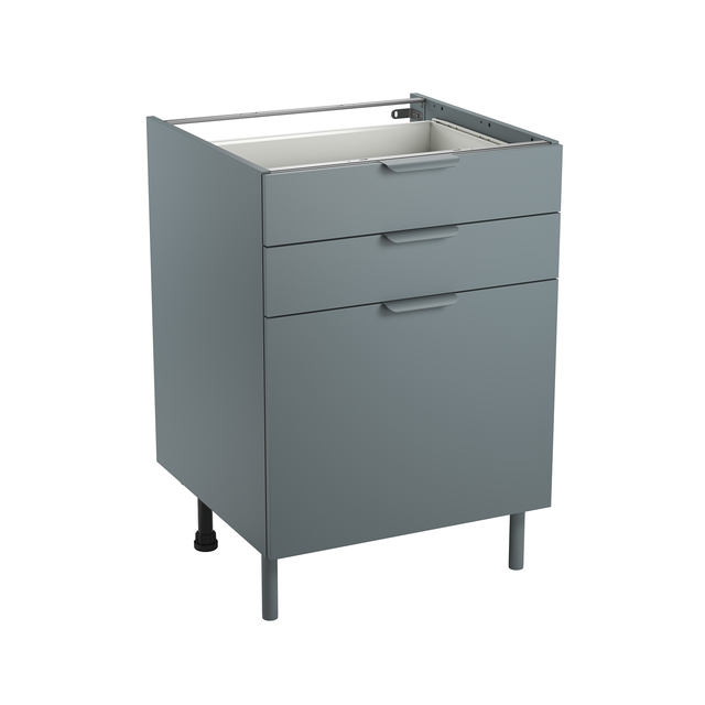 Móvel inferior com 3 gavetas cinza 60x58x72 cm Delinia Eleki
