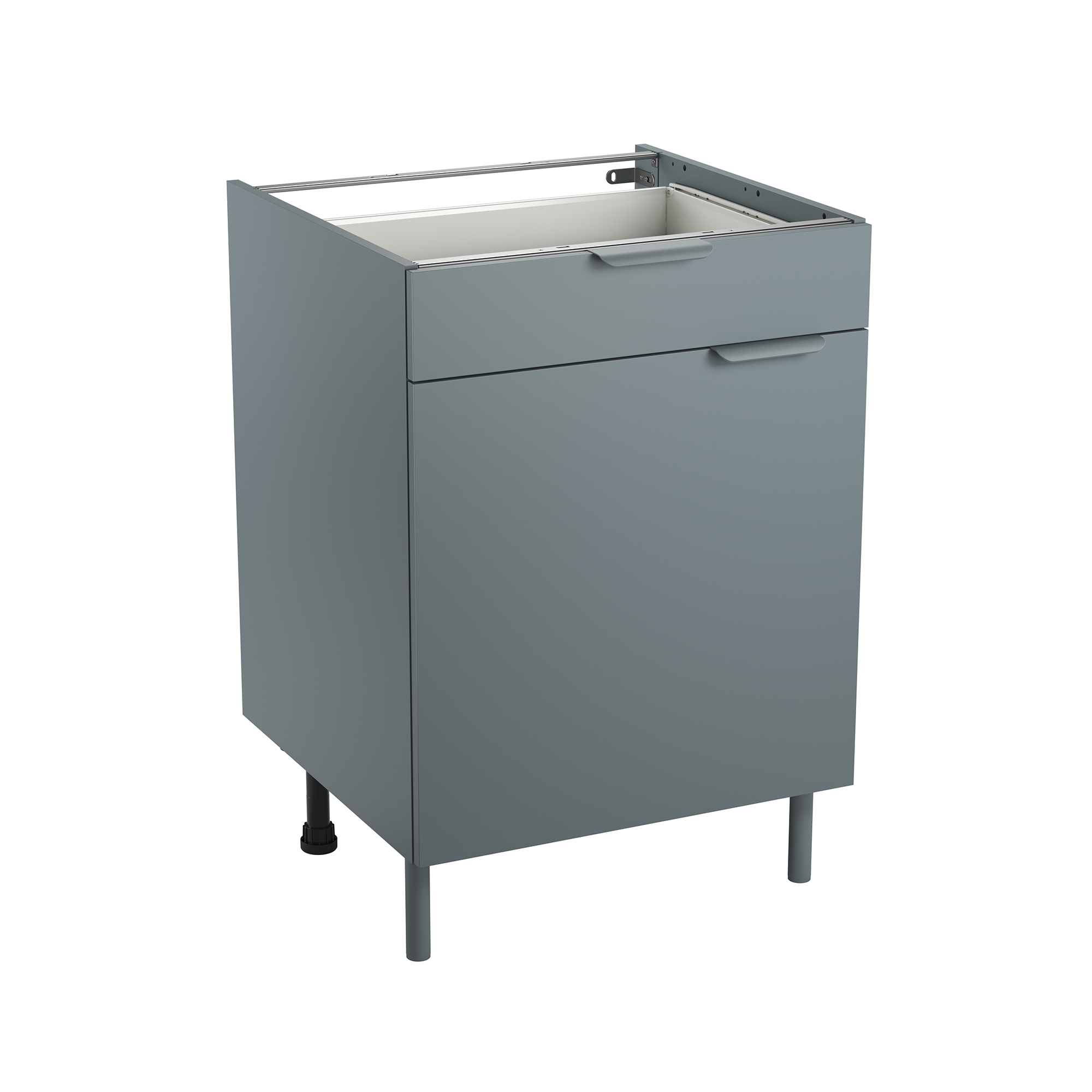 Mueble bajo de cocina eleki gris 1 cajón + 1 puerta h 87.1 x l 60 cm