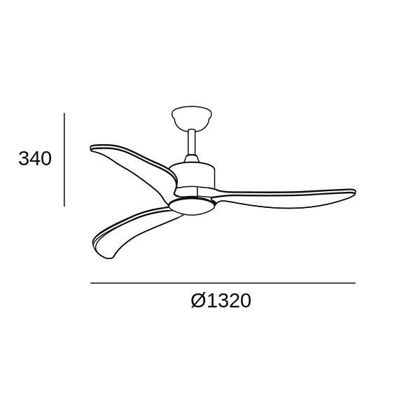 Ventilador de techo con luz silencioso DC 31W WiFi / APP ø132 cm Nere FORLIGHT blanco luz CCT 3 aspas de madera| 6 velocidades| brisa| recomendado de 20 a 40m² - 8