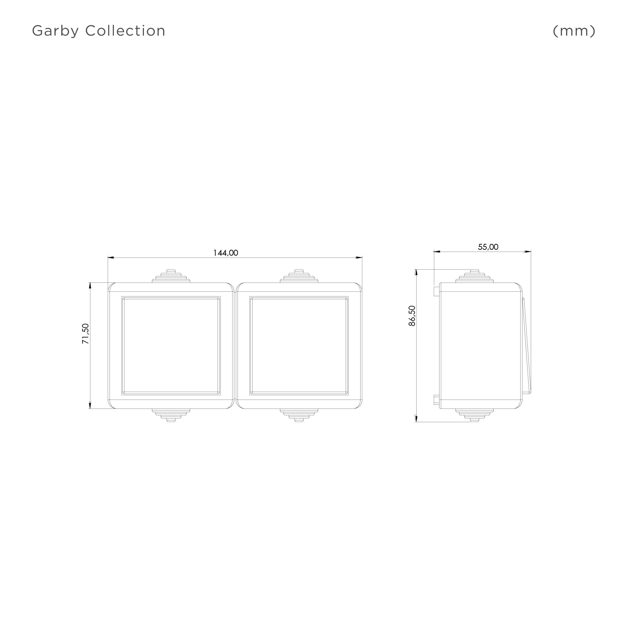 Interruptor doble estanco gris BRICOFONTINI BF-17 - 2
